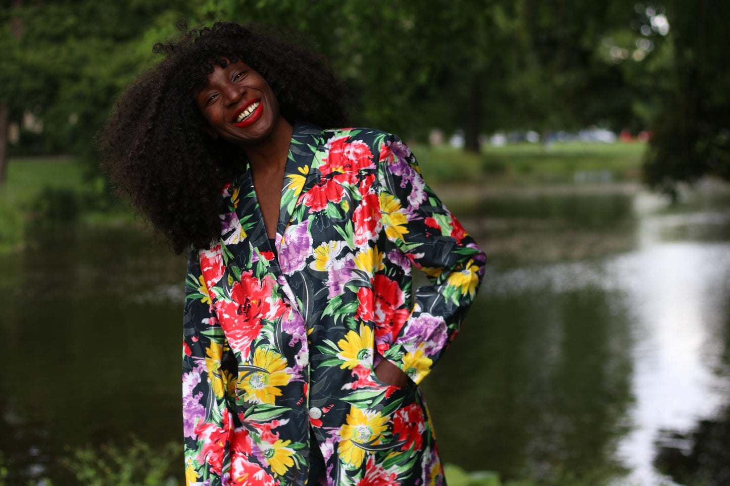 Vintage 90s Floral Blazer| Oversized Tropical Jacket| Vibrant Resort Wear, Dark Academia Aesthetic