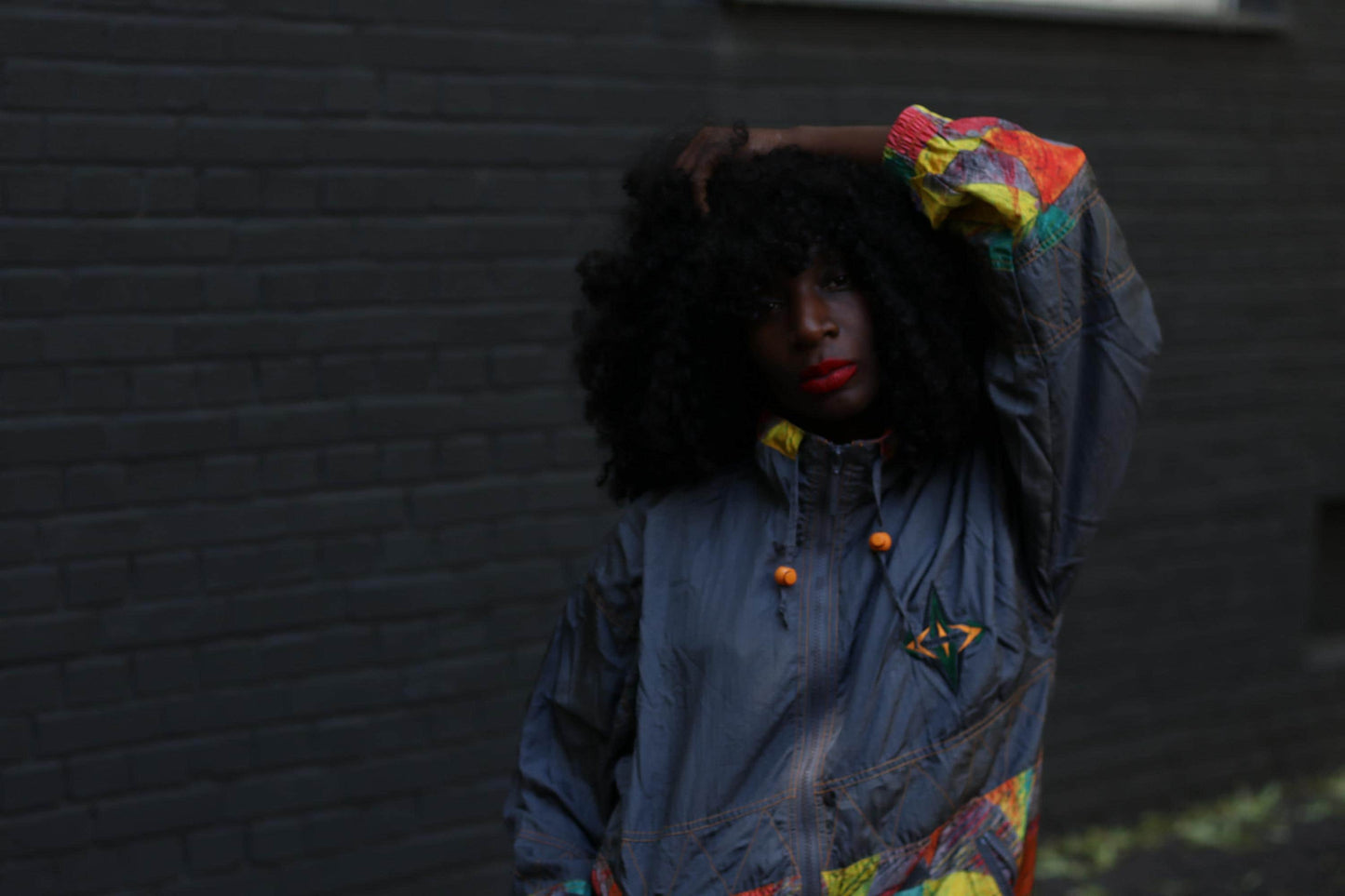 Vintage 90s Windbreaker Jacket Color Block Nylon Zip Up | Unisex Streetwear Retro Festival Coat | Bold Graphic Lightweight Outerwear