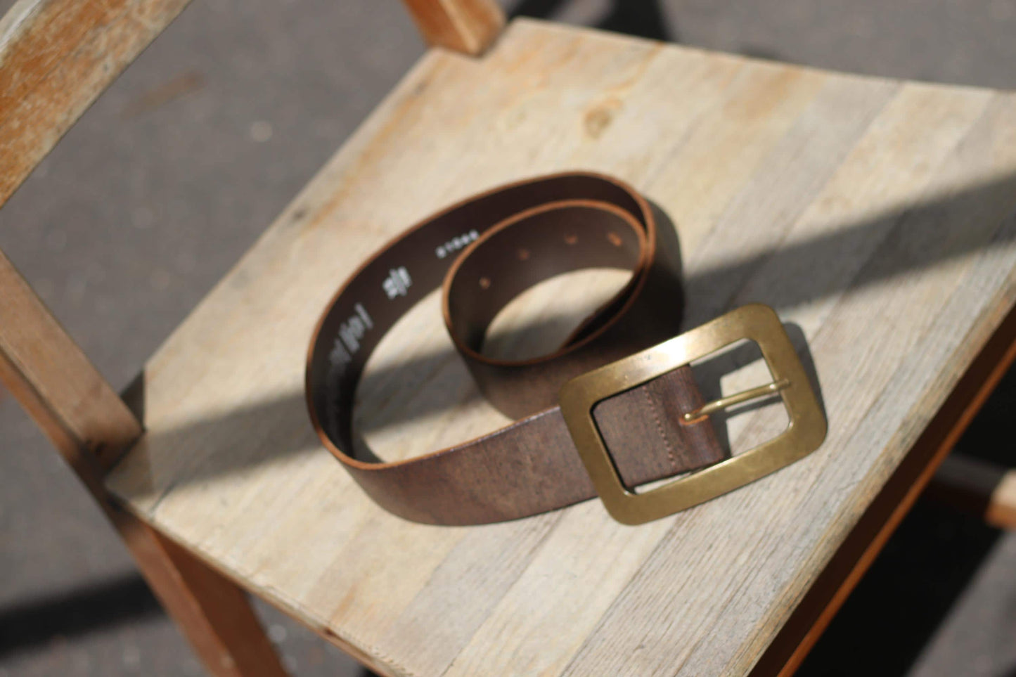 Vintage Brown Leather Belt| 90s C&A Split Cow leather Belt | Women's Minimalist Belt