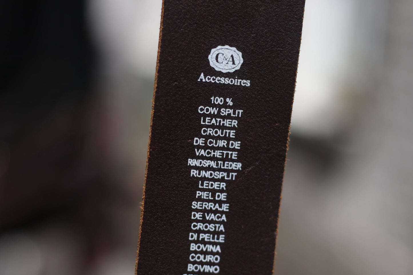 Vintage Brown Leather Belt| 90s C&A Split Cow leather Belt | Women's Minimalist Belt