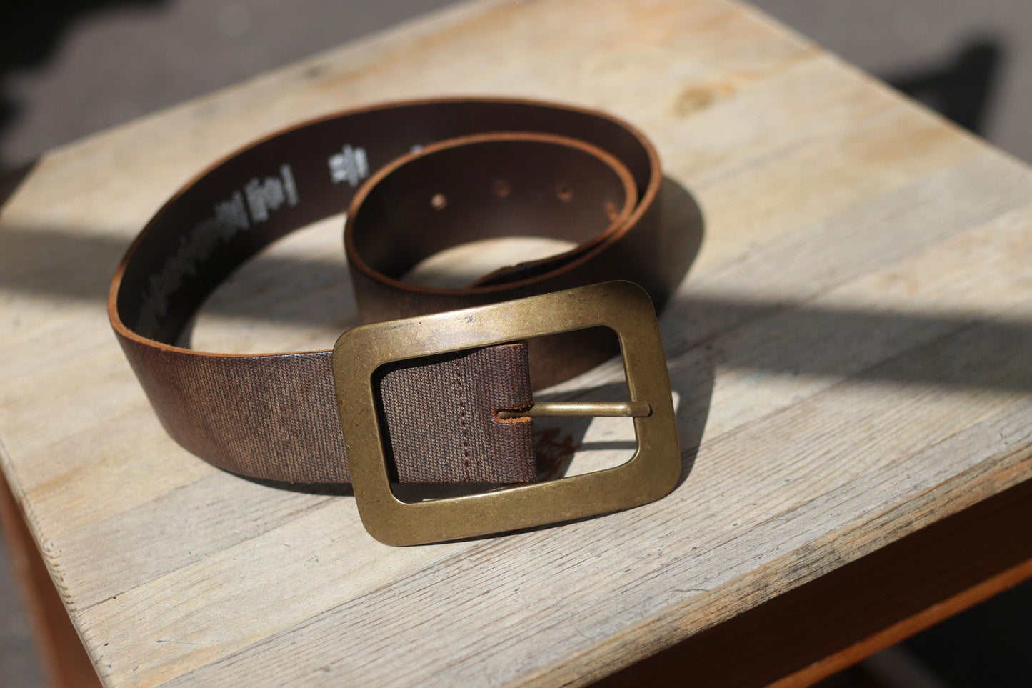 Vintage Brown Leather Belt| 90s C&A Split Cow leather Belt | Women's Minimalist Belt