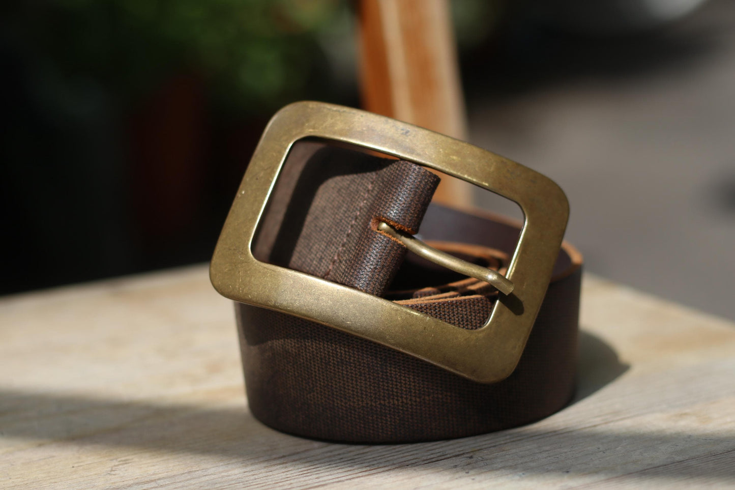 Vintage Brown Leather Belt| 90s C&A Split Cow leather Belt | Women's Minimalist Belt