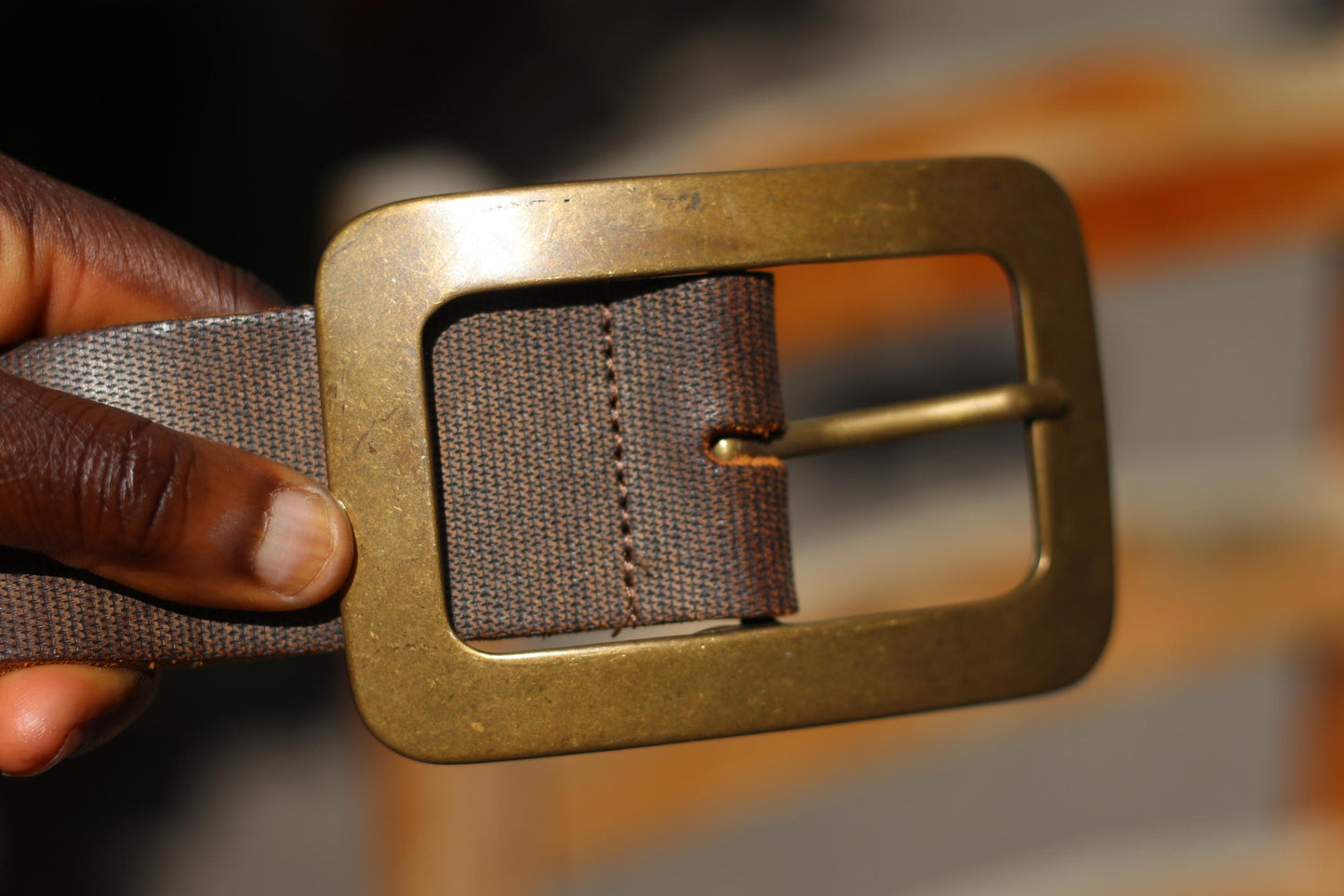 Vintage Brown Leather Belt| 90s C&A Split Cow leather Belt | Women's Minimalist Belt