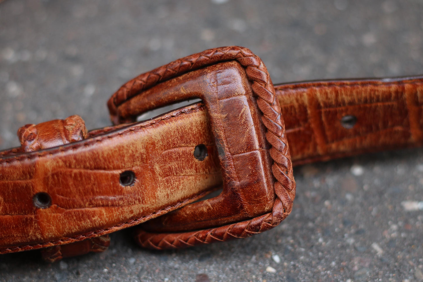 90s Brown Belt | Women's Vintage boho chic belt with Statement Buckle|