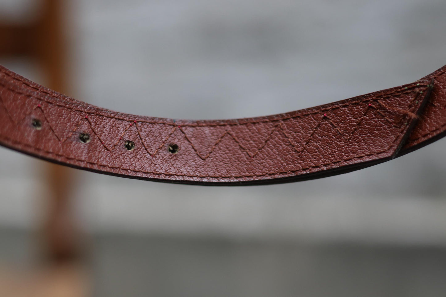 Vintage Red Green Chevron Leather Belt | Tortoiseshell Buckle | Bold Graphic Waist Belt | Unique Statement Accessory