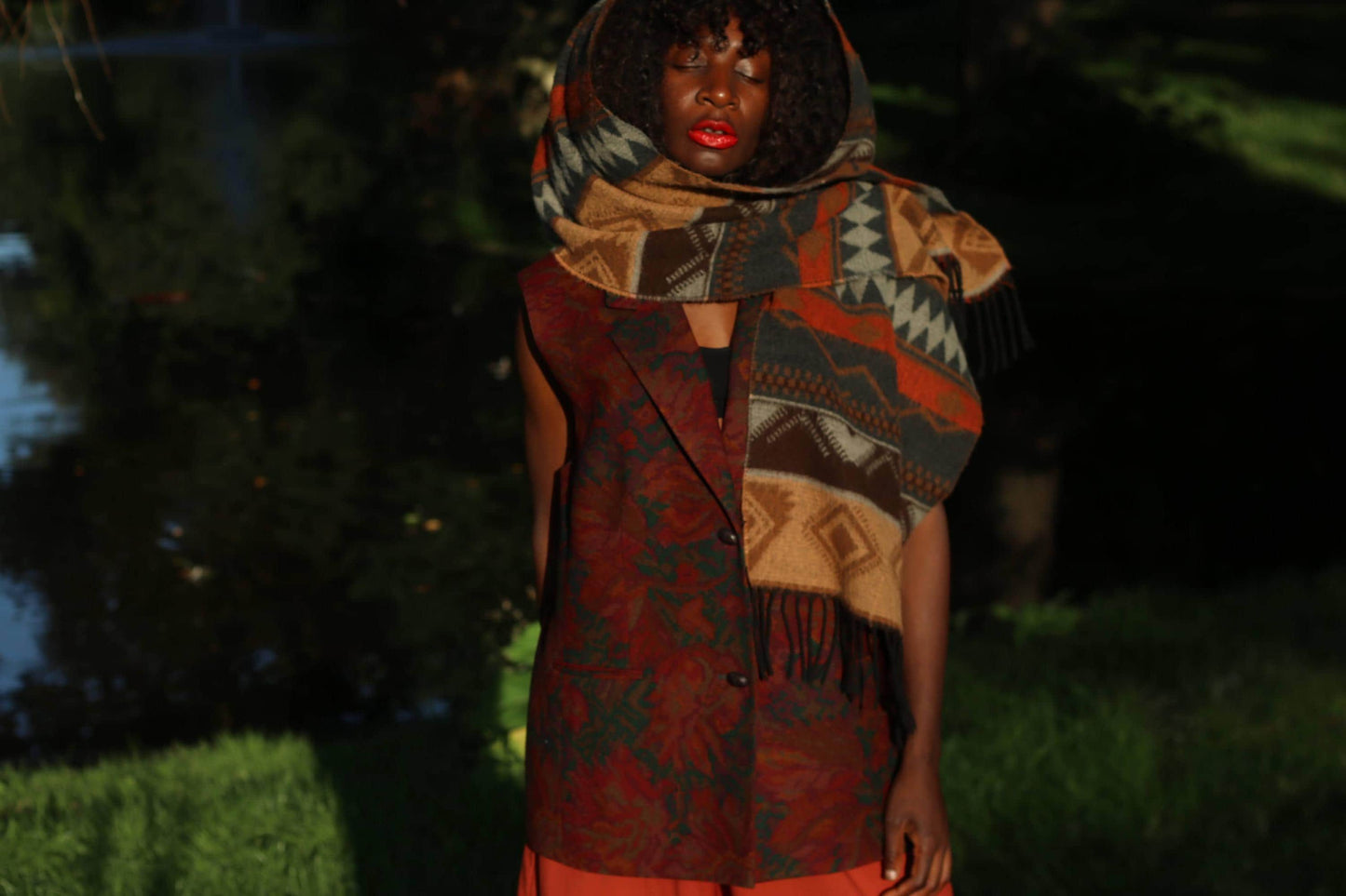 Vintage Tapestry Vest Women’s Autumn Waistcoat | Bohemian Floral Woven Jacket | Fall Layering Piece | Slow Fashion Statement