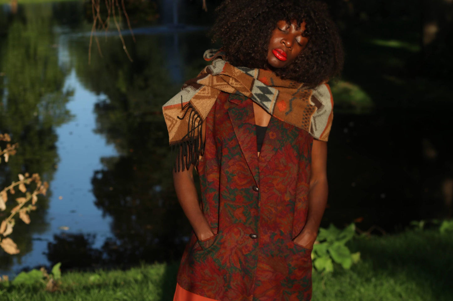 Vintage Tapestry Vest Women’s Autumn Waistcoat | Bohemian Floral Woven Jacket | Fall Layering Piece | Slow Fashion Statement