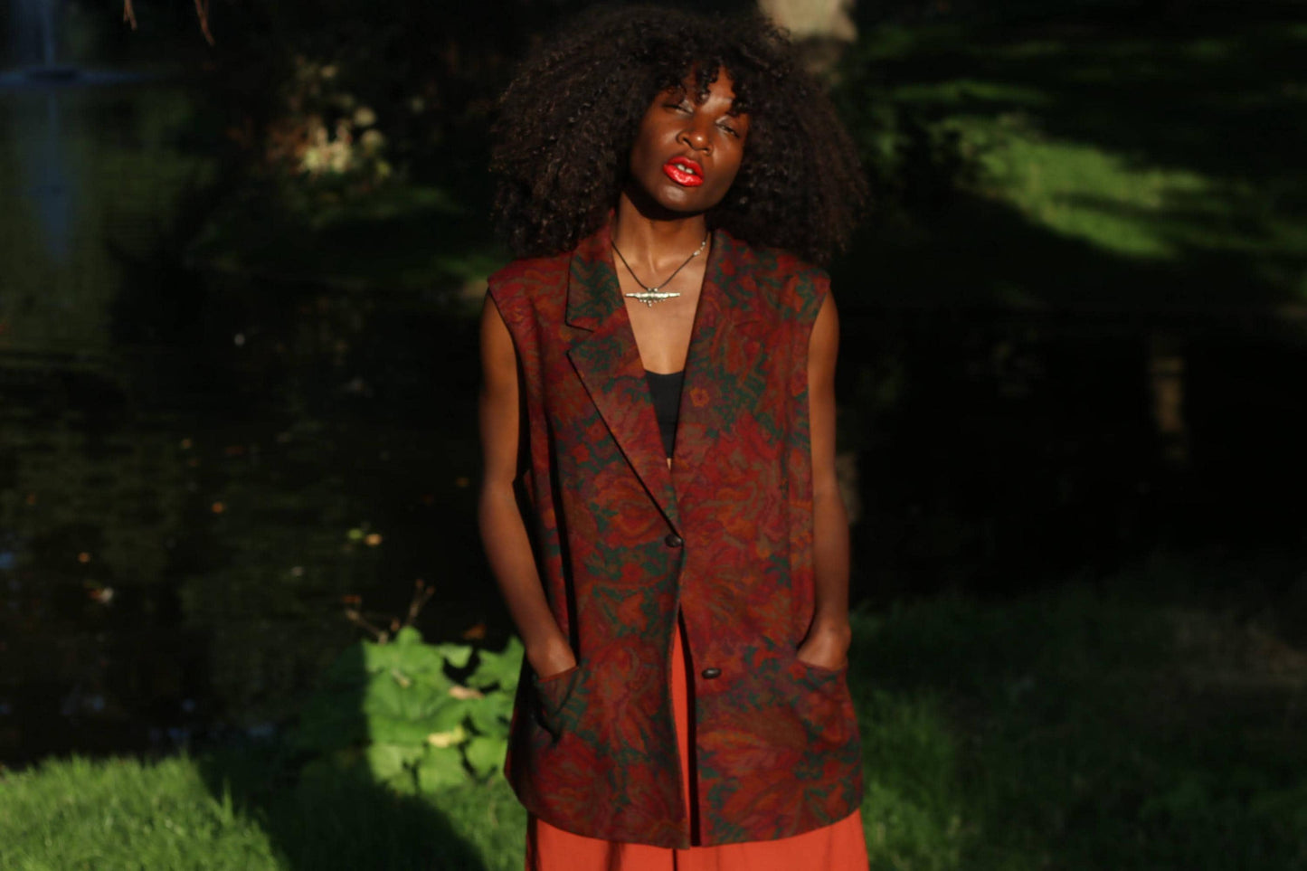 Vintage Tapestry Vest Women’s Autumn Waistcoat | Bohemian Floral Woven Jacket | Fall Layering Piece | Slow Fashion Statement