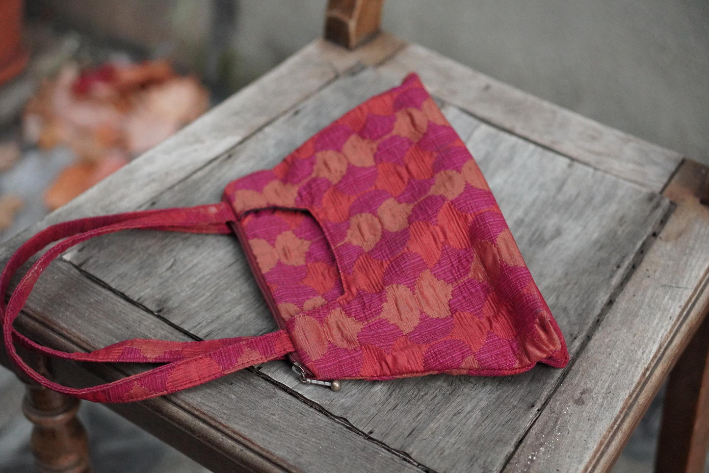 Vintage Maruca Handbag Red Pink Geometric Shoulder Bag Handmade Boulder CO