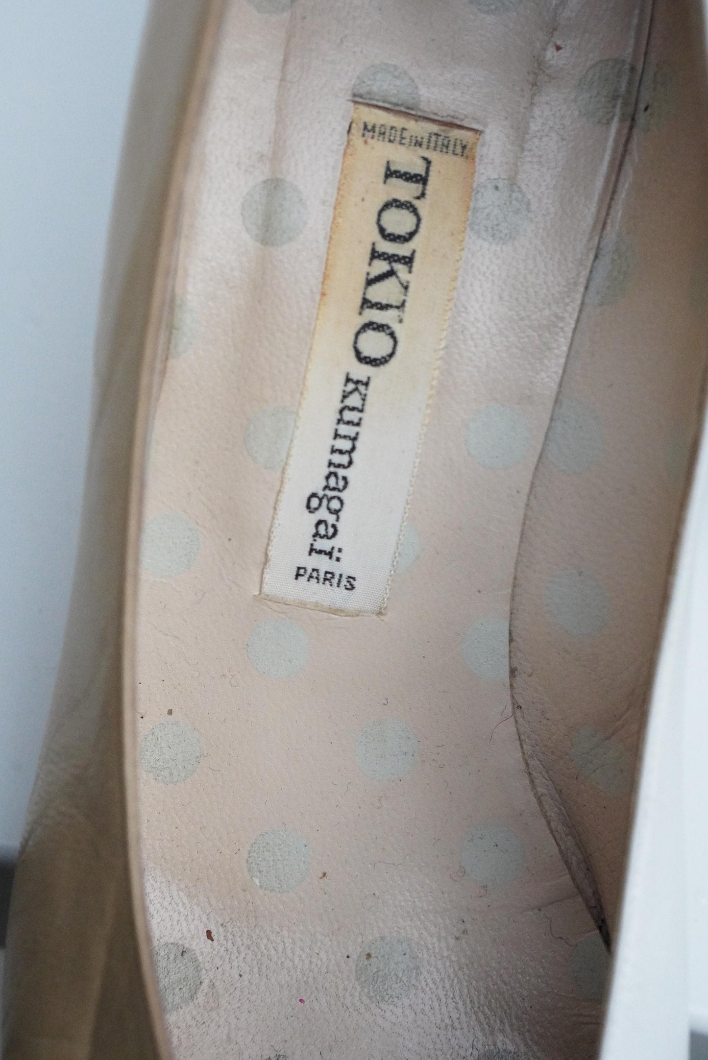 Vintage Tokio Kumagaï Checkered Leather Pumps 37.5 Made in Italy