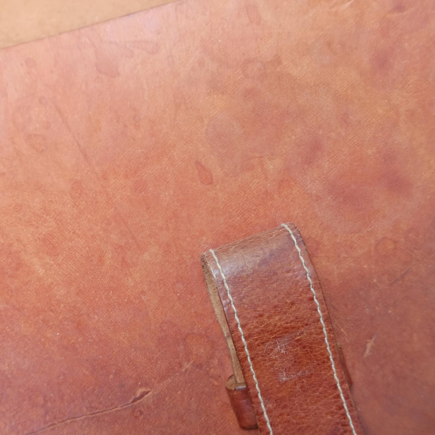 Vintage Sculptural Tan Leather Saddle Bag Rope Detail Wooden Wing Appliqué Boho