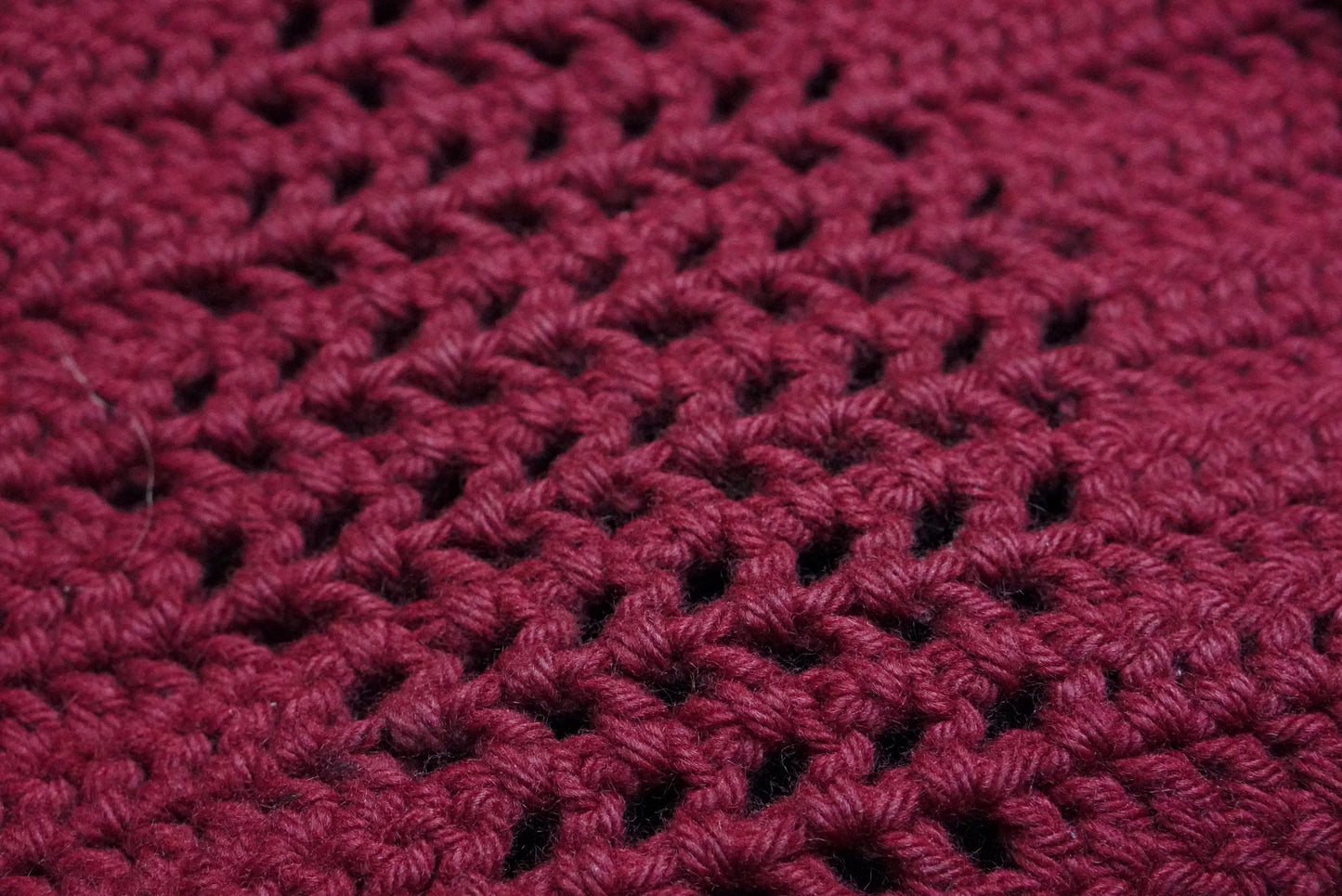 Vintage Crochet Tote Bag| Burgundy Red Knit Shoulder Tote| Diamond Pattern Boho Purse