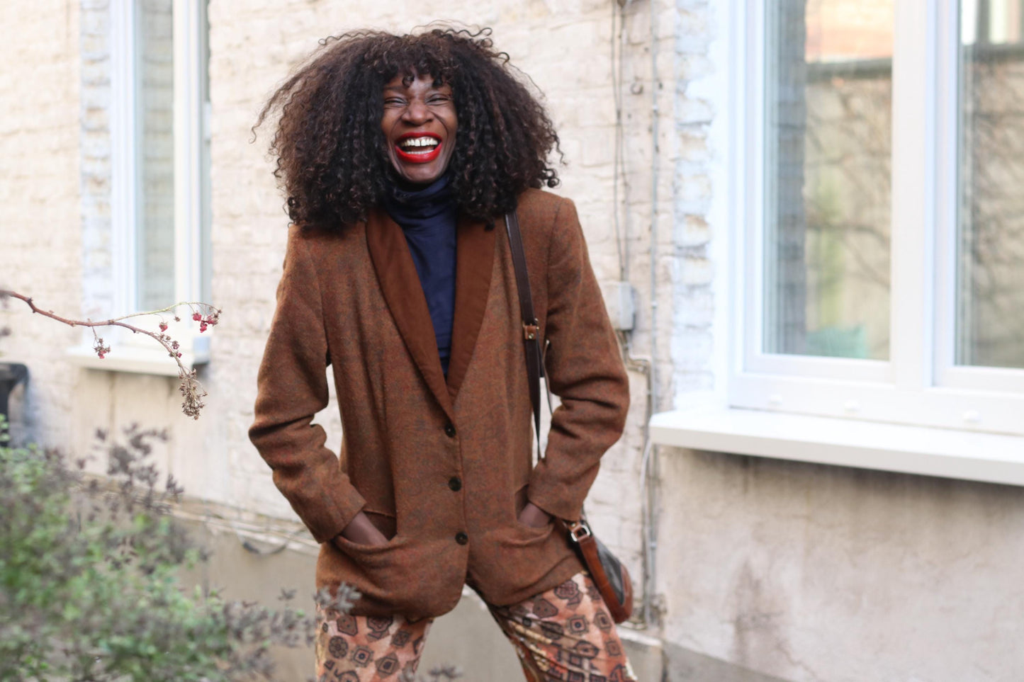 Vintage Paisley Wool Blazer| 89s Brown Collar Jacket Boho Dark Academia