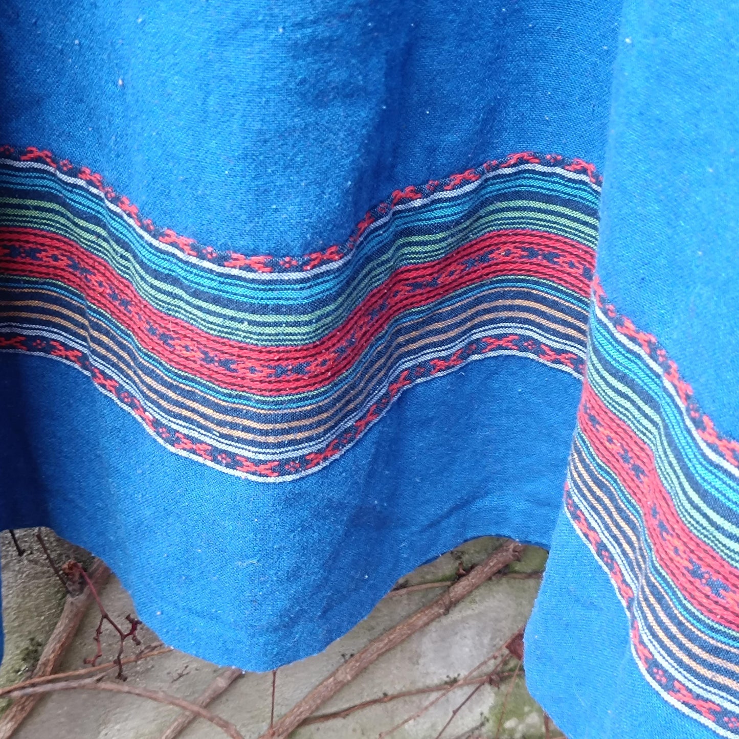 Vintage Petri of Sweden Blue Wool Blend Pinafore Dress Scandinavian Minimalist 70s