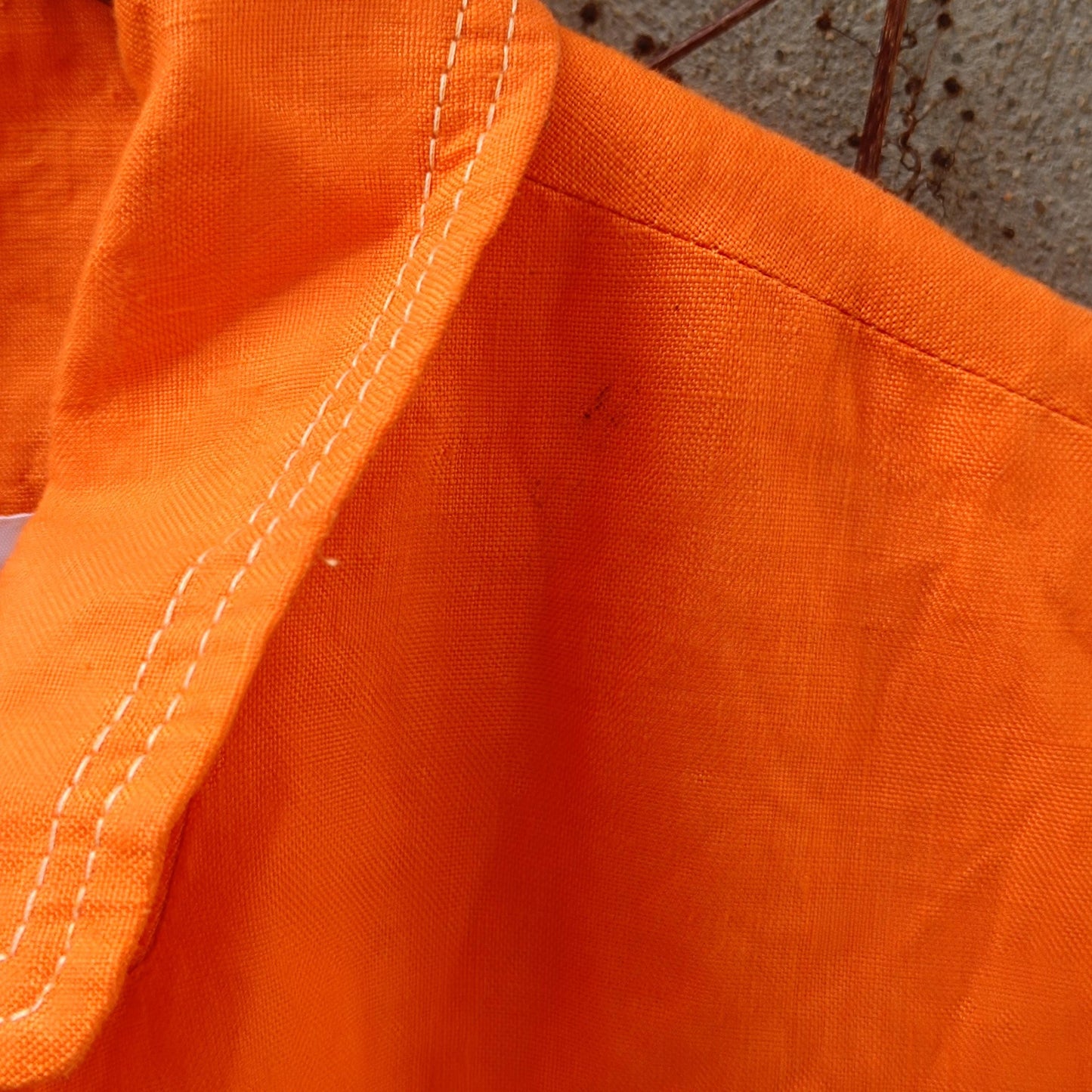 Orange Linen Blazer Vintage 90s Summer Jacket Single Breasted Lightweight Coat