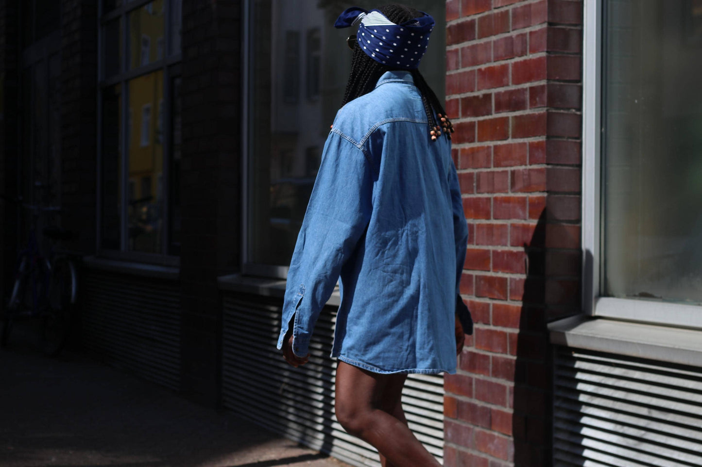 Vintage 80s Denim Shirt Oversized Blue Jean Jacket Long Sleeve Streetwear Medium