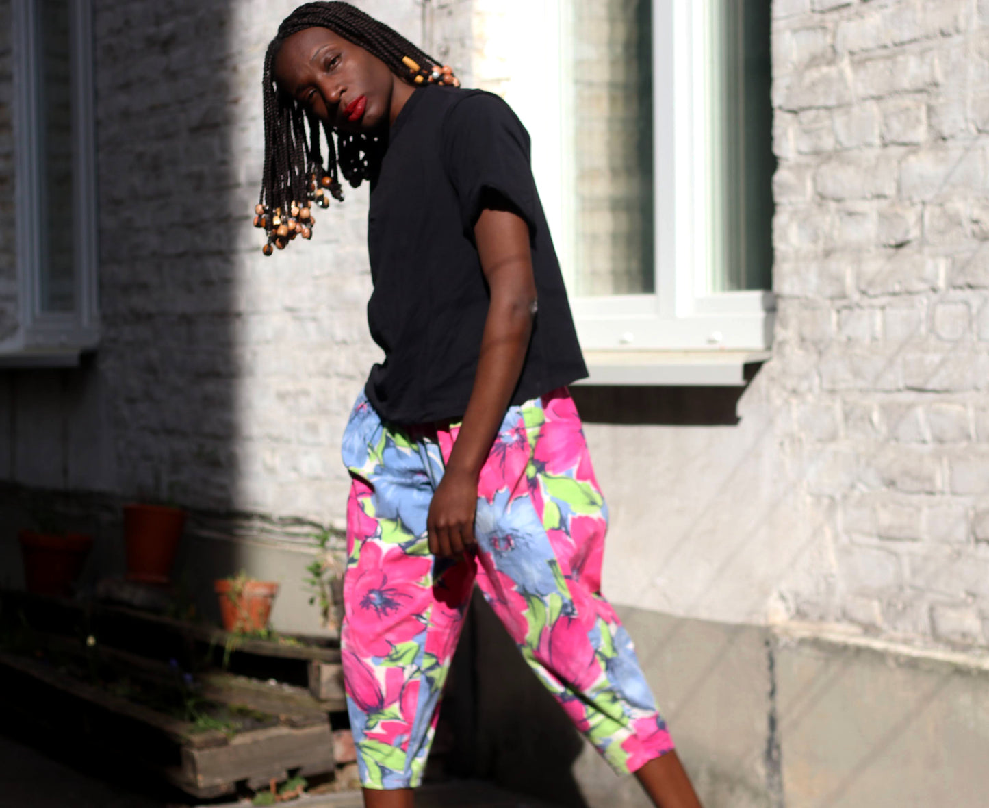 Vintage Floral Capris Size S