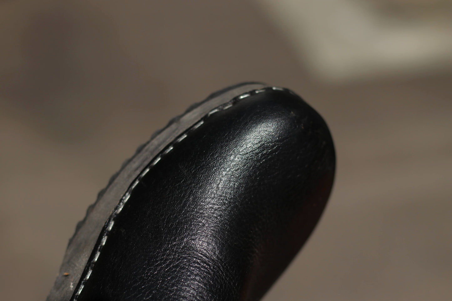 Vintage 70s Leather Black Clogs Size EU39-EU40