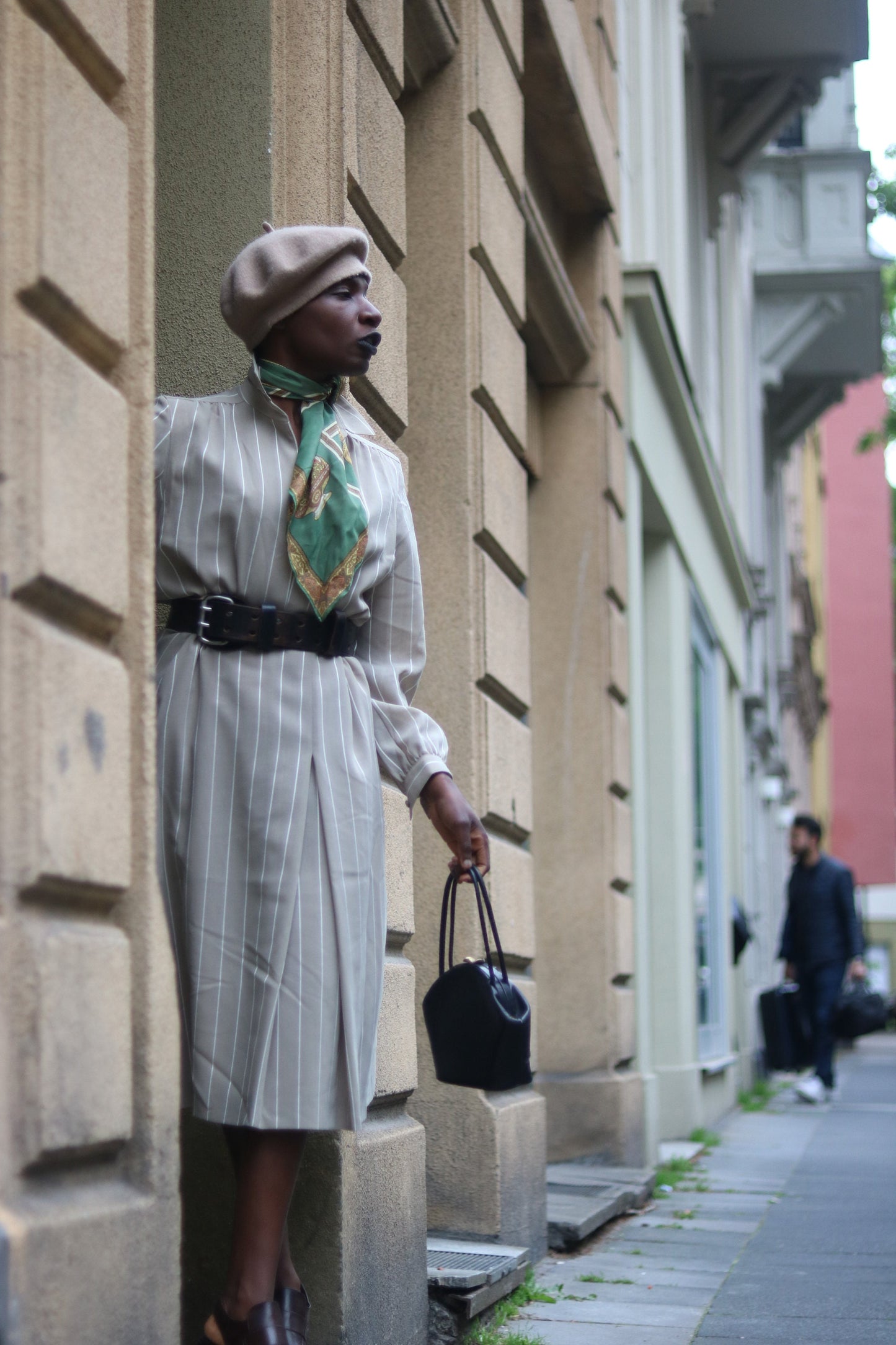 Vintage Delmond International Striped Skirt Suit Size Medium Ladylike Chicc