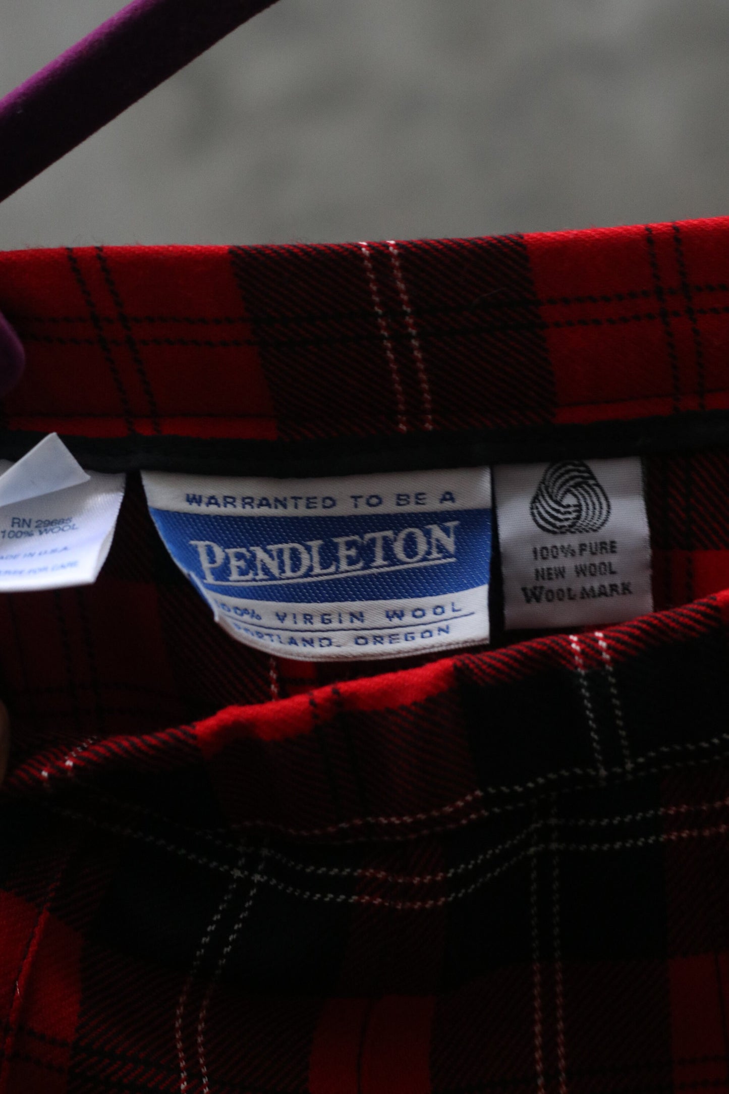 90s Pendleton Tartan Wool Skirt| Vintage Red and Black plaid skirt| Country chic preppy pleated skirt