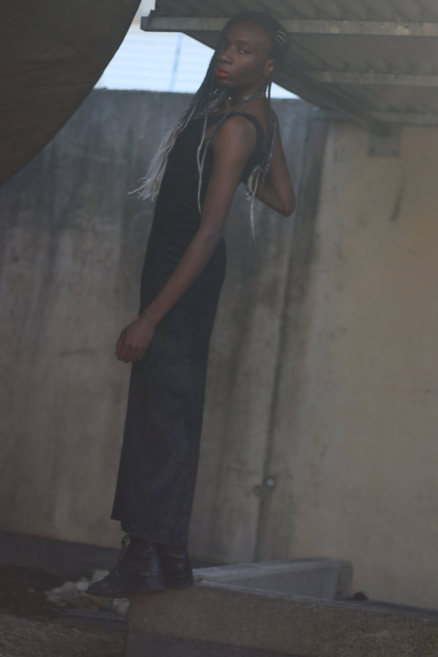 Vintage 90s Maxi black Shimmery Slip Dress Size Small