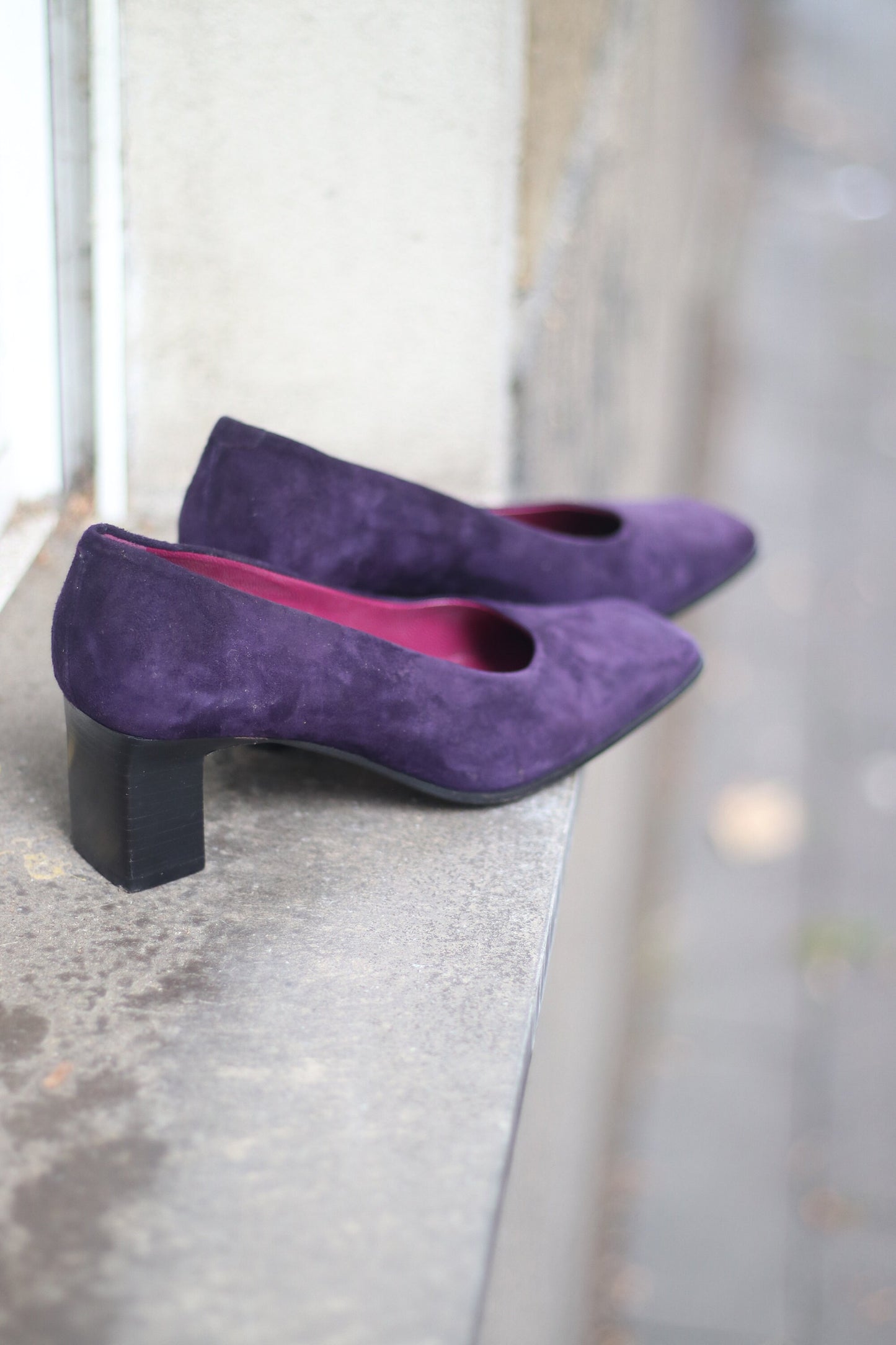 Vintage Jil Rocco Purple Suede Heels with Red Sole Size 37 EU SIze