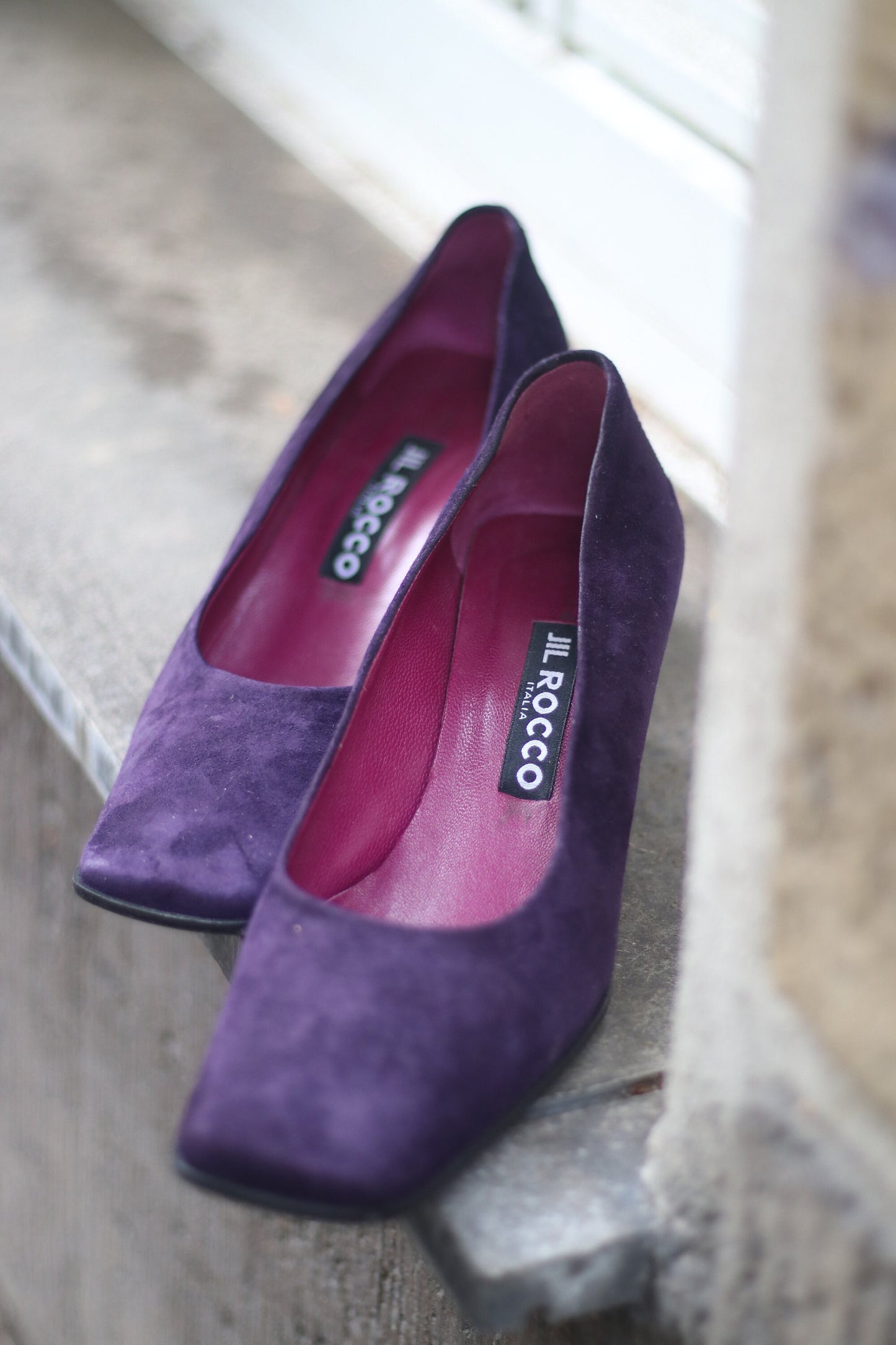 Vintage Jil Rocco Purple Suede Heels with Red Sole Size 37 EU SIze