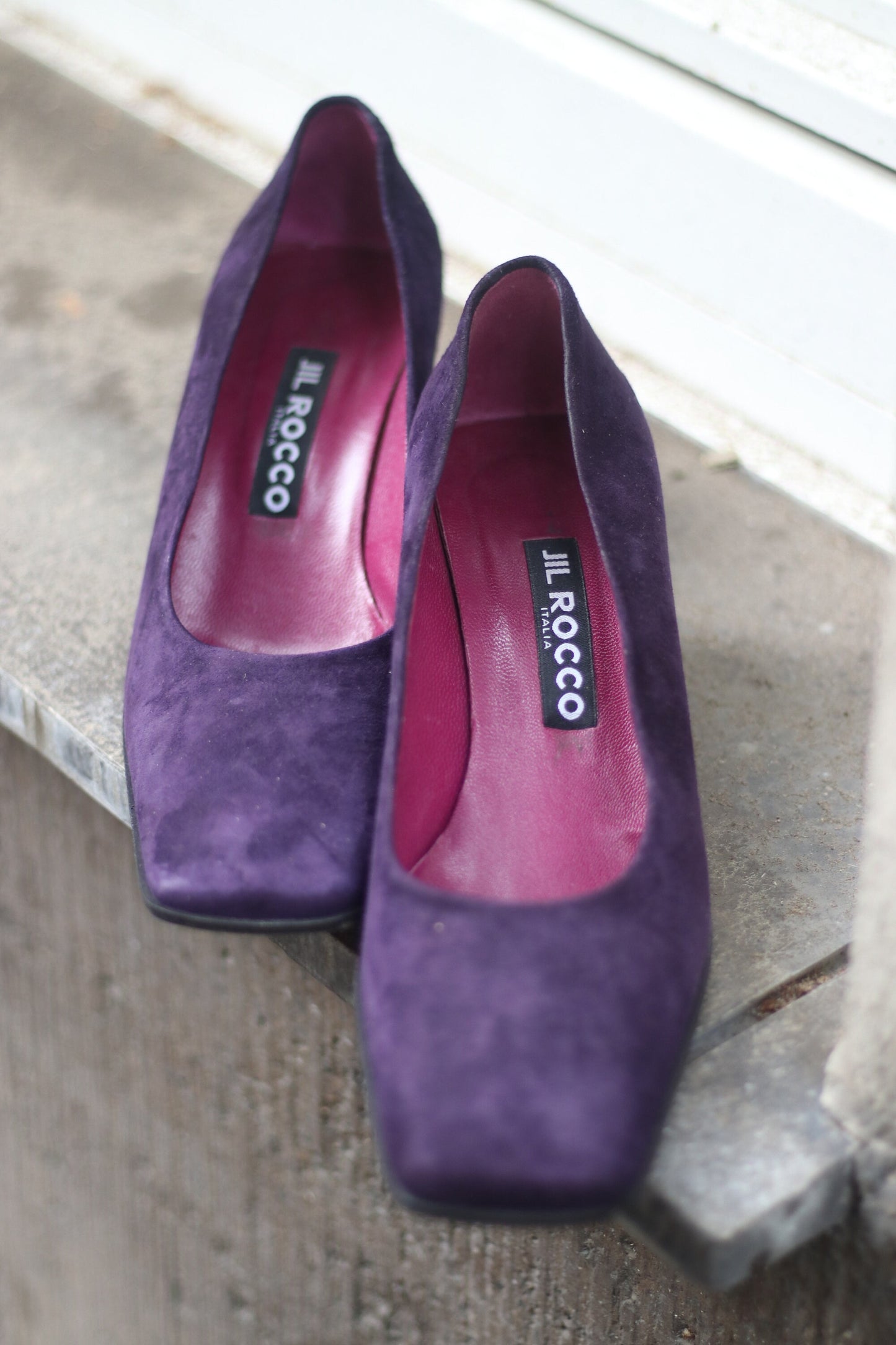 Vintage Jil Rocco Purple Suede Heels with Red Sole Size 37 EU SIze