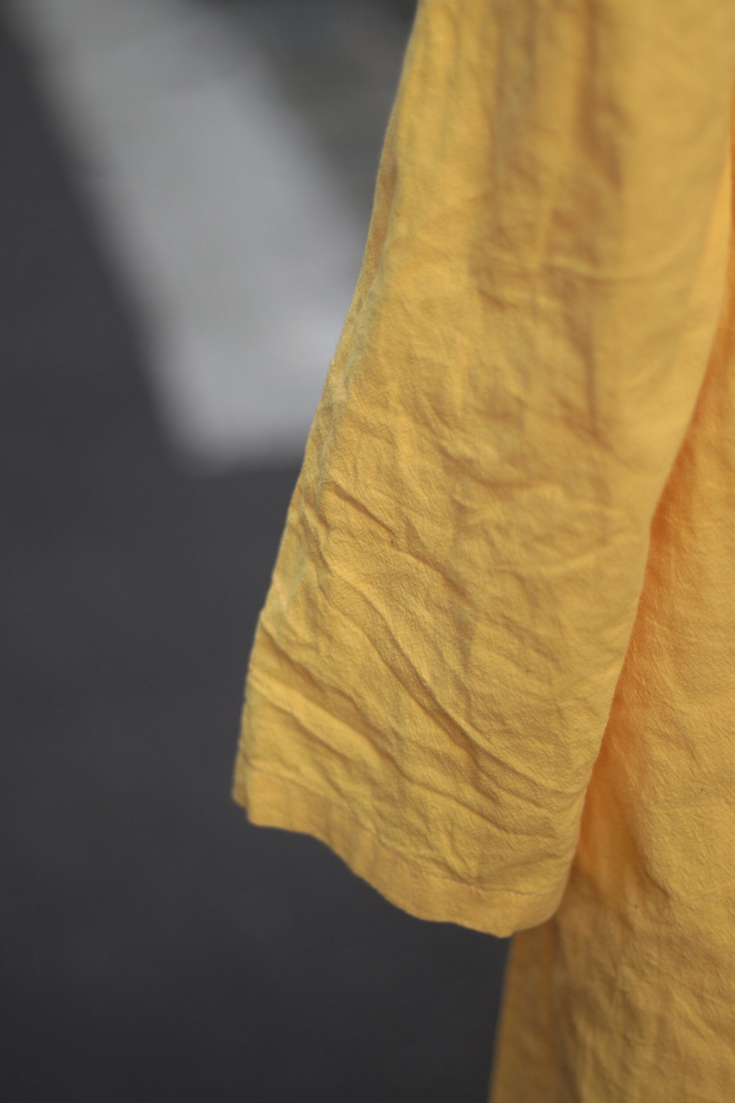Vintage Bold Yellow Dress with slits at the hemline 90s Summer Dress