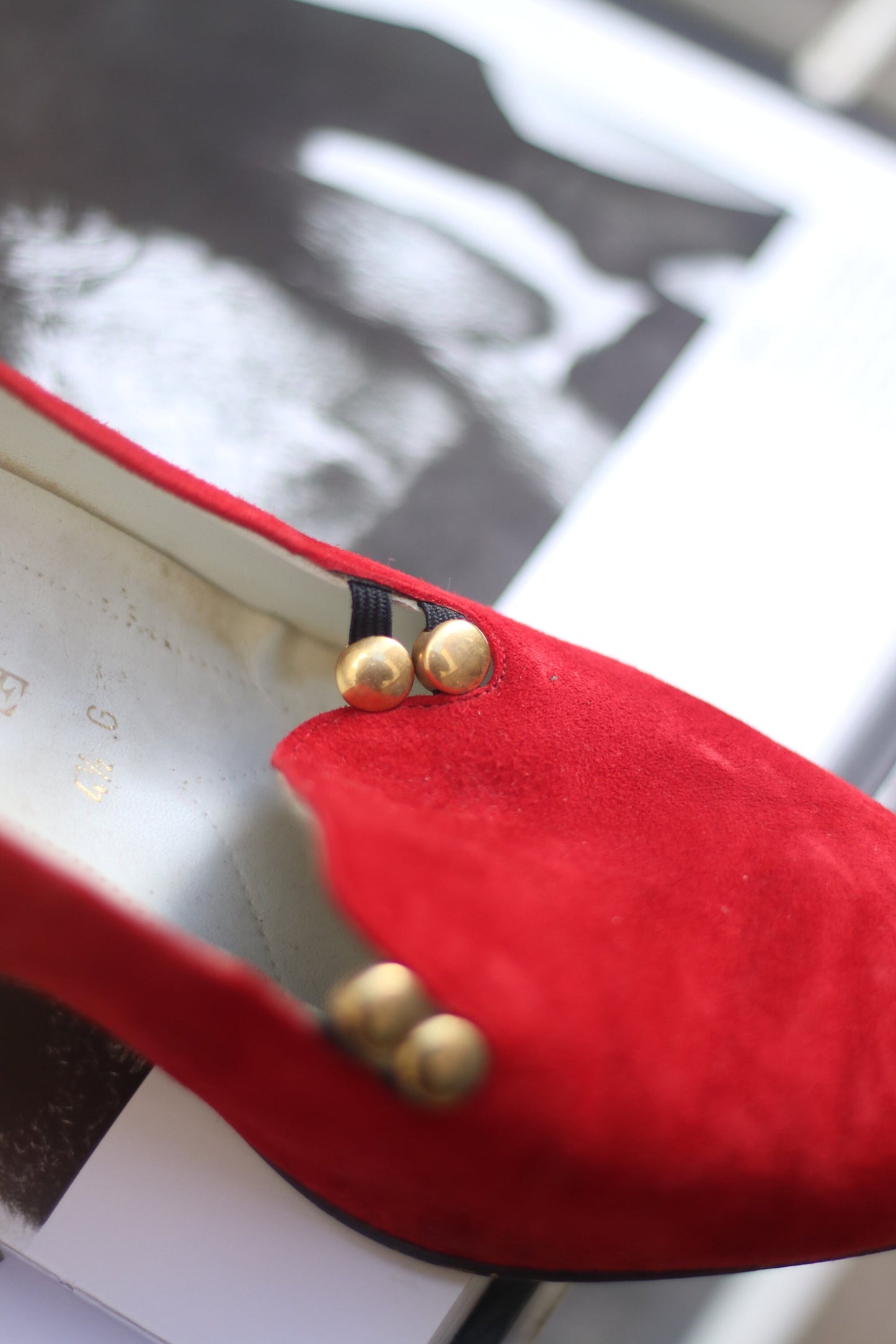 Vintage Red Elegance Leather Brogues Size 4.5 UK