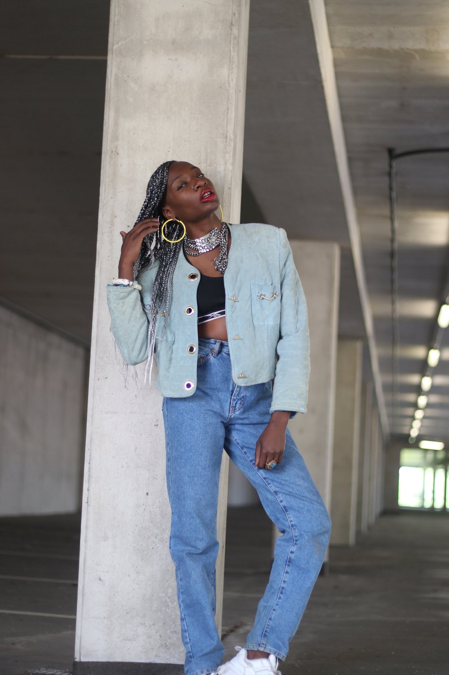 Vintage Begedor Italia Suede Jacket with Statement details and gold colored buckles.