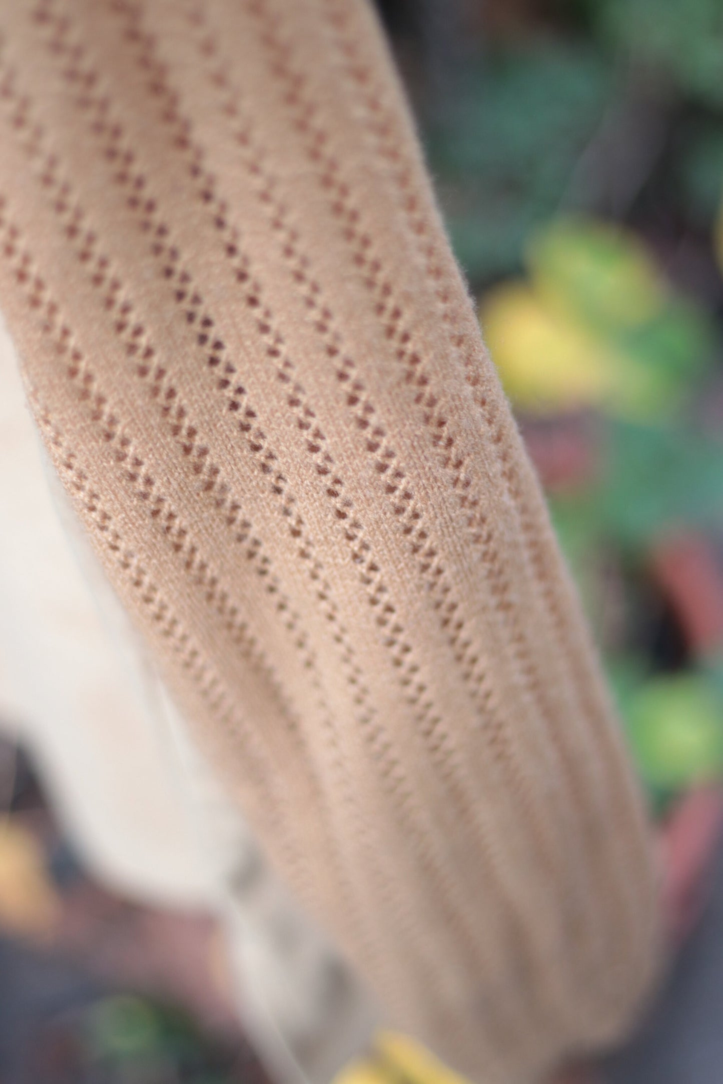 Vintage 70s Perforated Long Sleeved brown top| Minimalist blouse Capsule wardrobe