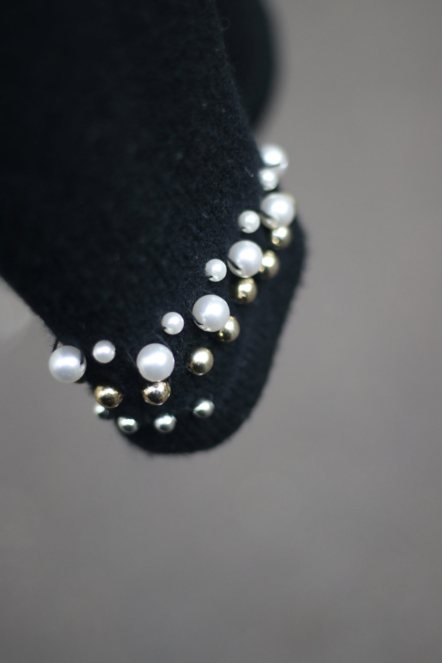 Vintage 80s Louis London Black Embellished High Necked Sweater size small