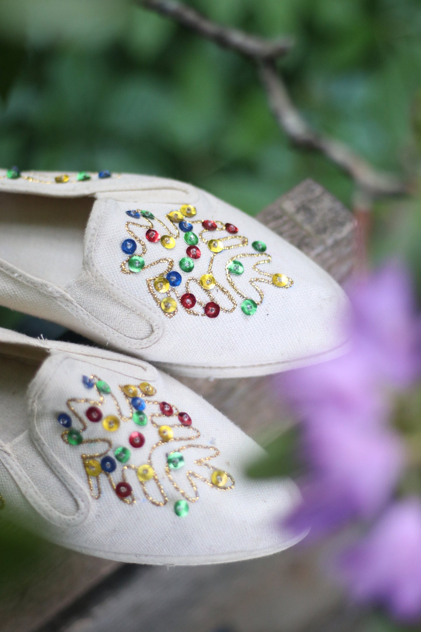90s El Vaquero Shoes Moccasins Size 39 EU Embellished Sequinned Slip ons details