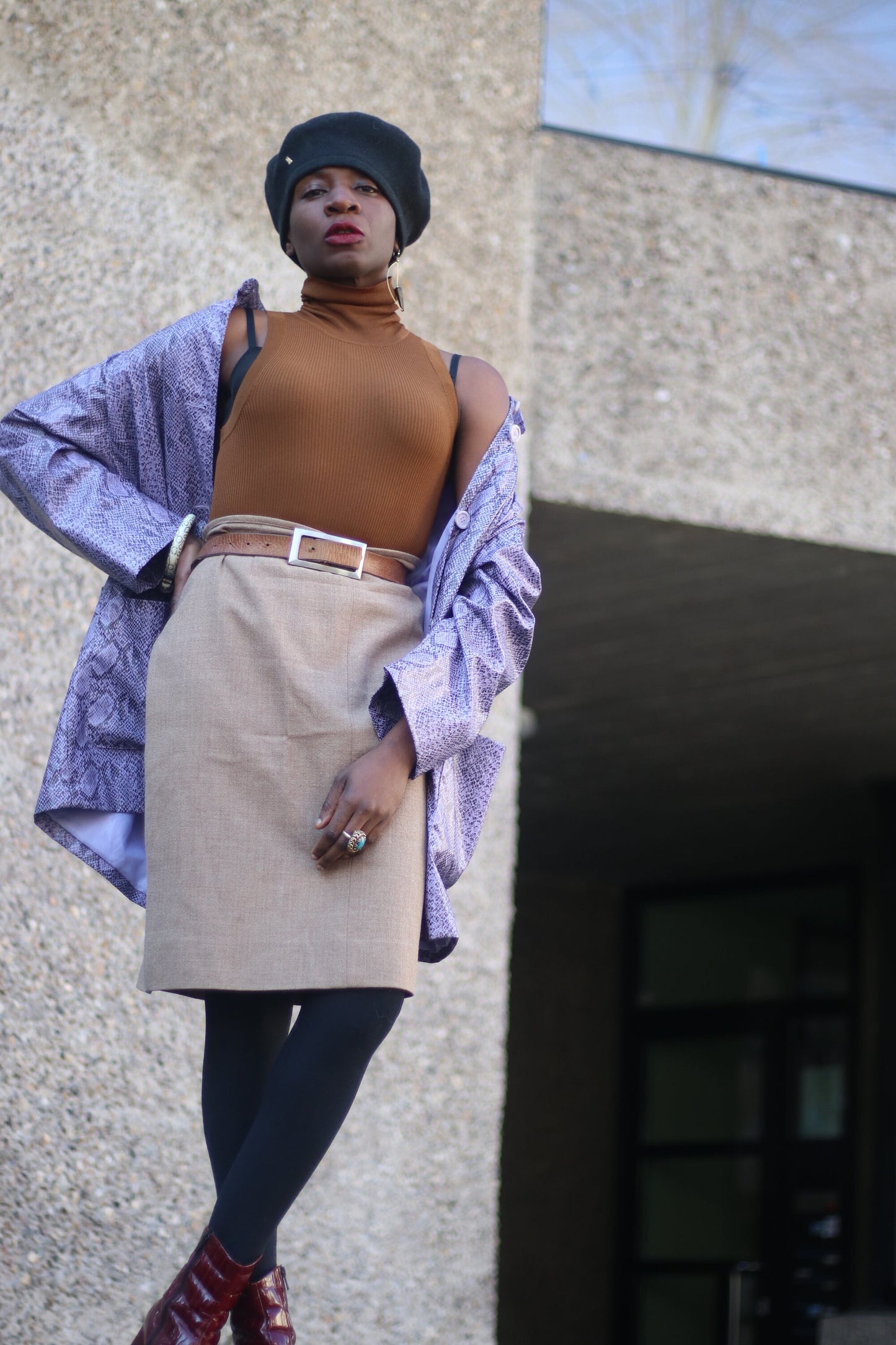 Jean Paul Gaultier Brown Skirt| Vintage Brown classic skirt workwear office chic. size large