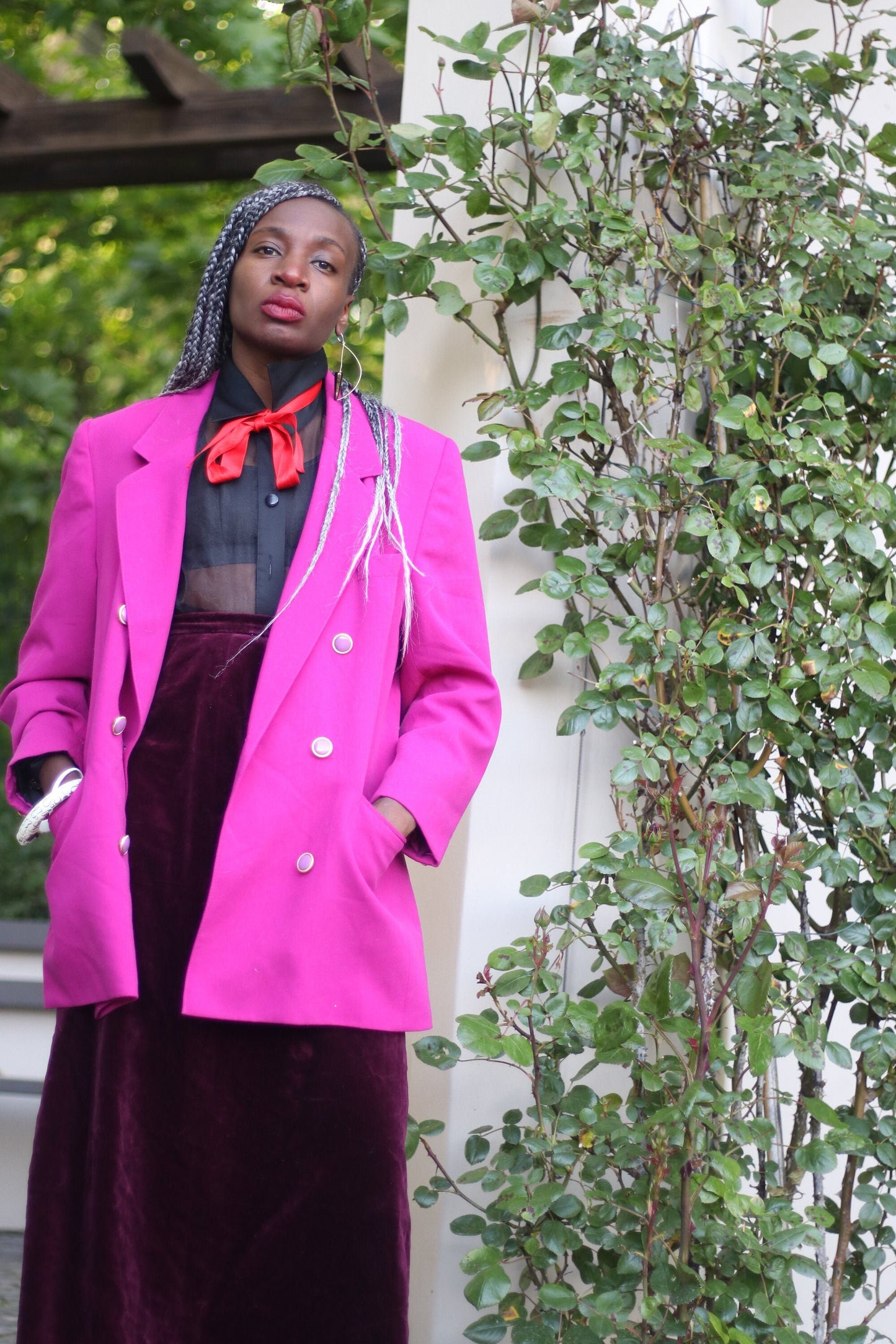 80s red Maxi Skirt| Vintage Velvet like Skirt| Gothic inspired burgandy minimalist skirt