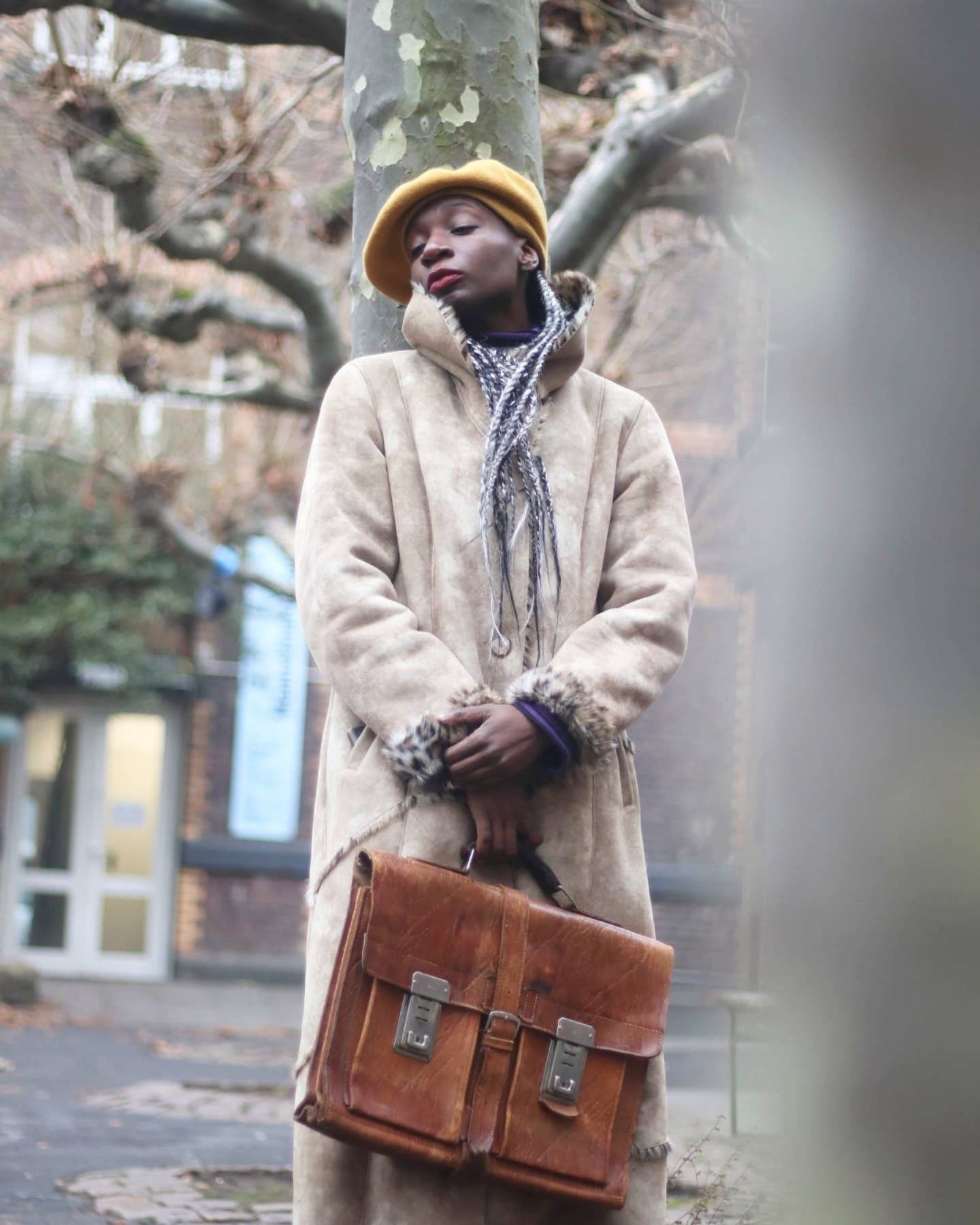 Vintage Vegan Faux Shearling Winter Coat | Bohemian Animal Print Faux Fur jacket in Brown