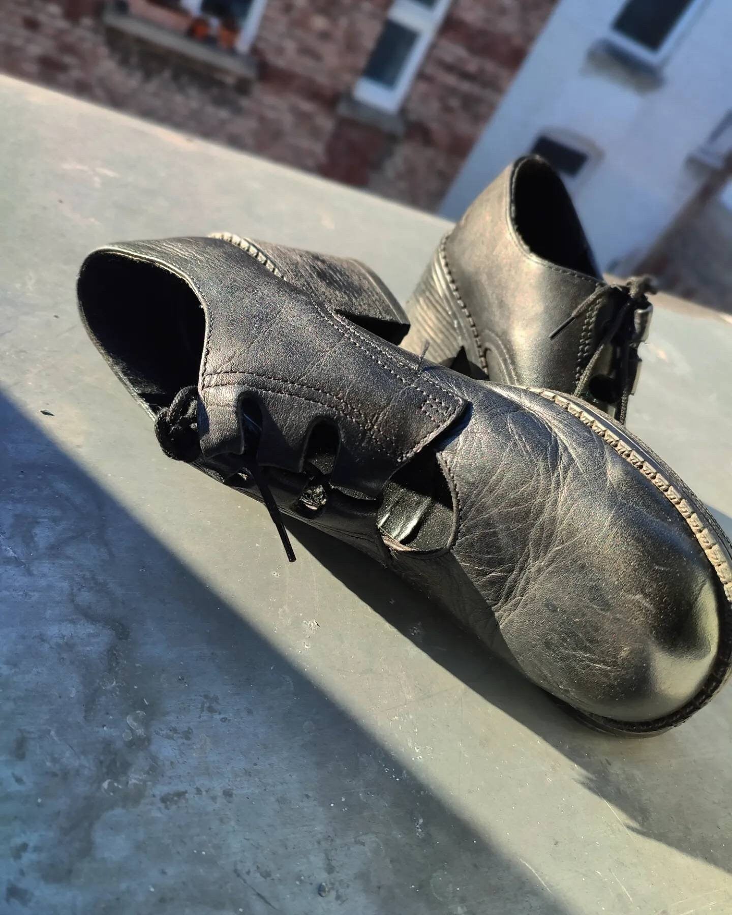 90s Leather Mary Janes| Vintage black platform heeled shoes| Grunge inspired black shoe boots