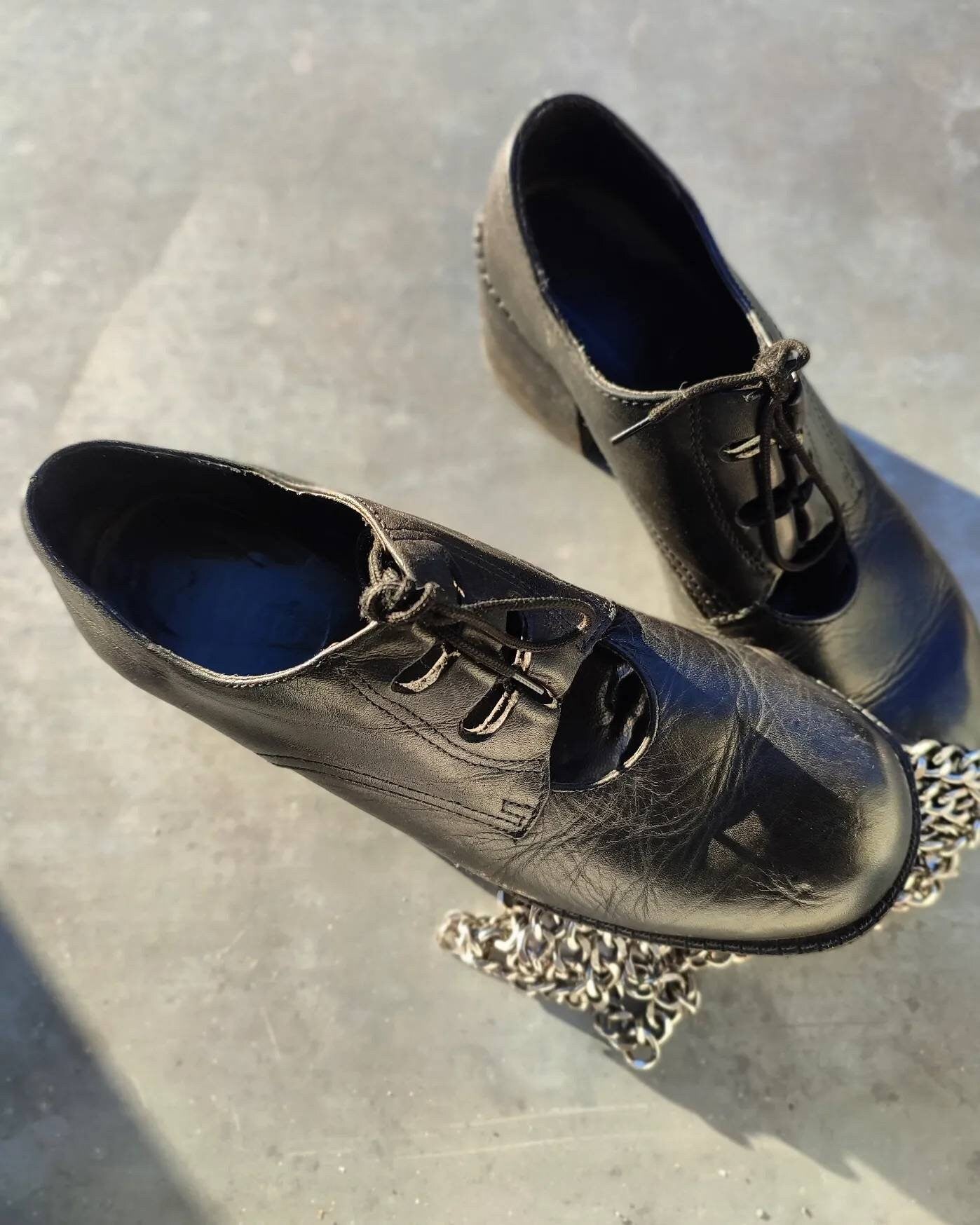 90s Leather Mary Janes| Vintage black platform heeled shoes| Grunge inspired black shoe boots