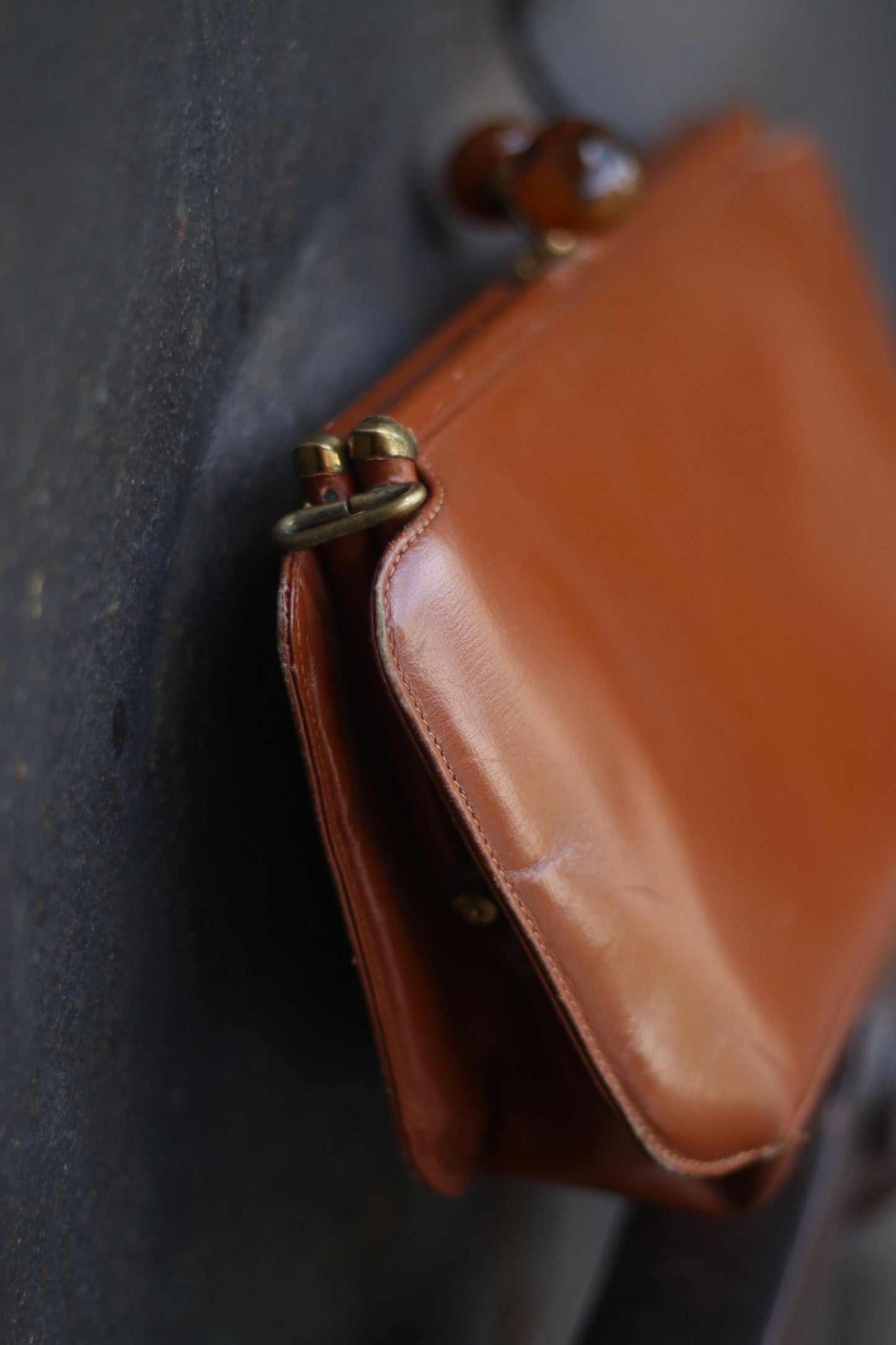 70s vintage brown clutch