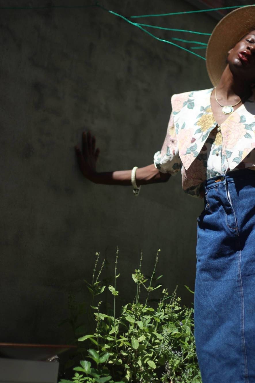 90s Denim Skirt| Vintage High waisted blue jeans skirt
