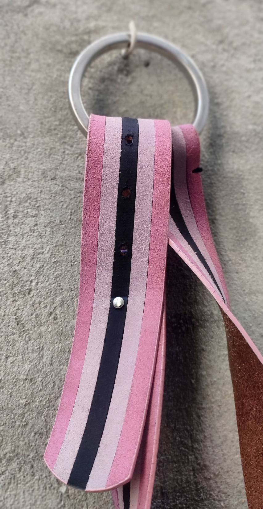 90s InWear Statement Striped Belt| Vintage Leather belt with circular buckle