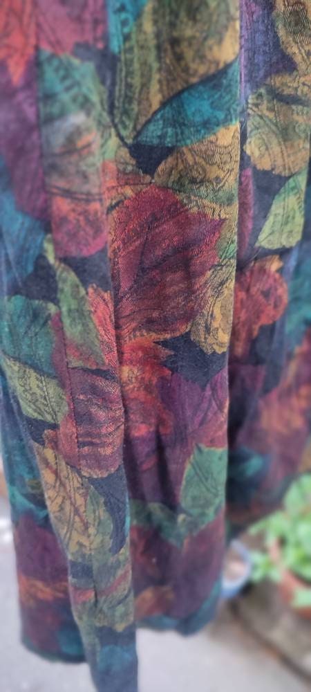 RABE 80s Wool blend Skirt | Vintage Floral Print Skirt