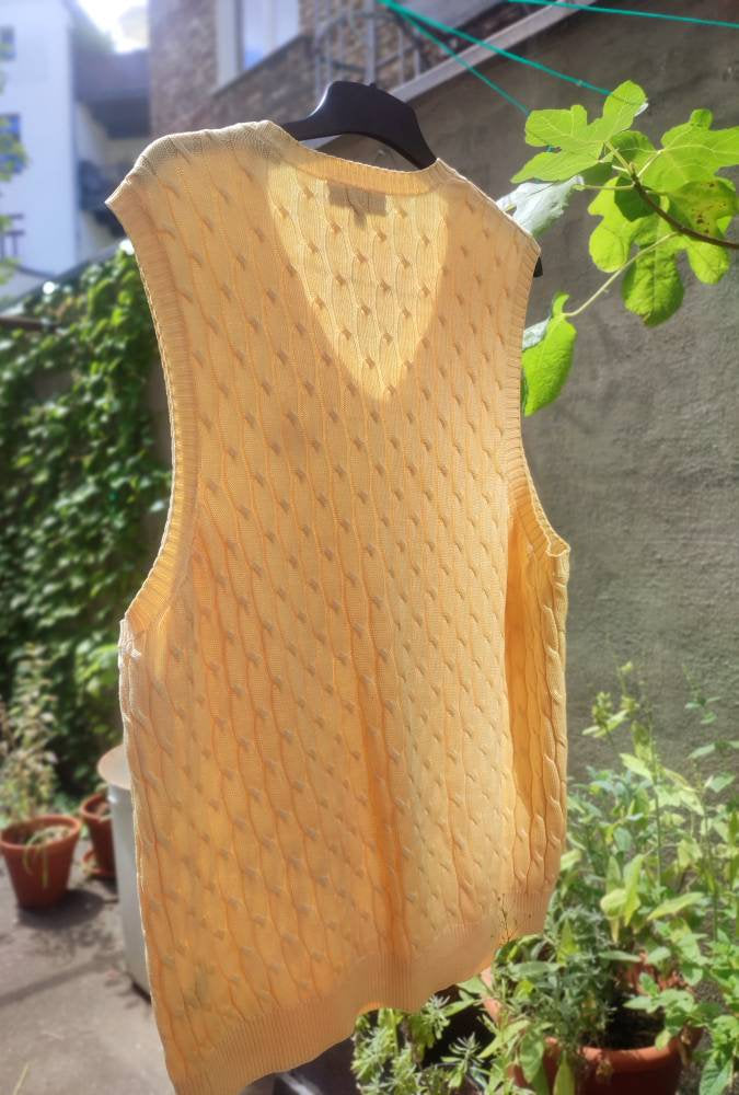 80s Bobby Jones Vest| Vintage Knitted Sweater Vest |Vintage Cable Knit Sleeveless Vest| Preppy Collegiate Vest | Vintage Unisex Vest