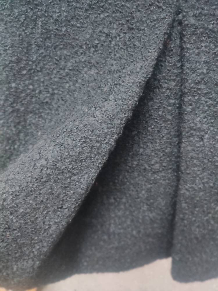 Vintage black textured Skirt Ladylike Chic Knee length skirt