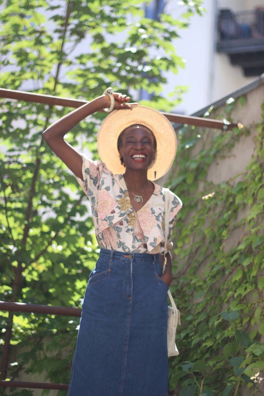 90s Denim Skirt| Vintage High waisted blue jeans skirt