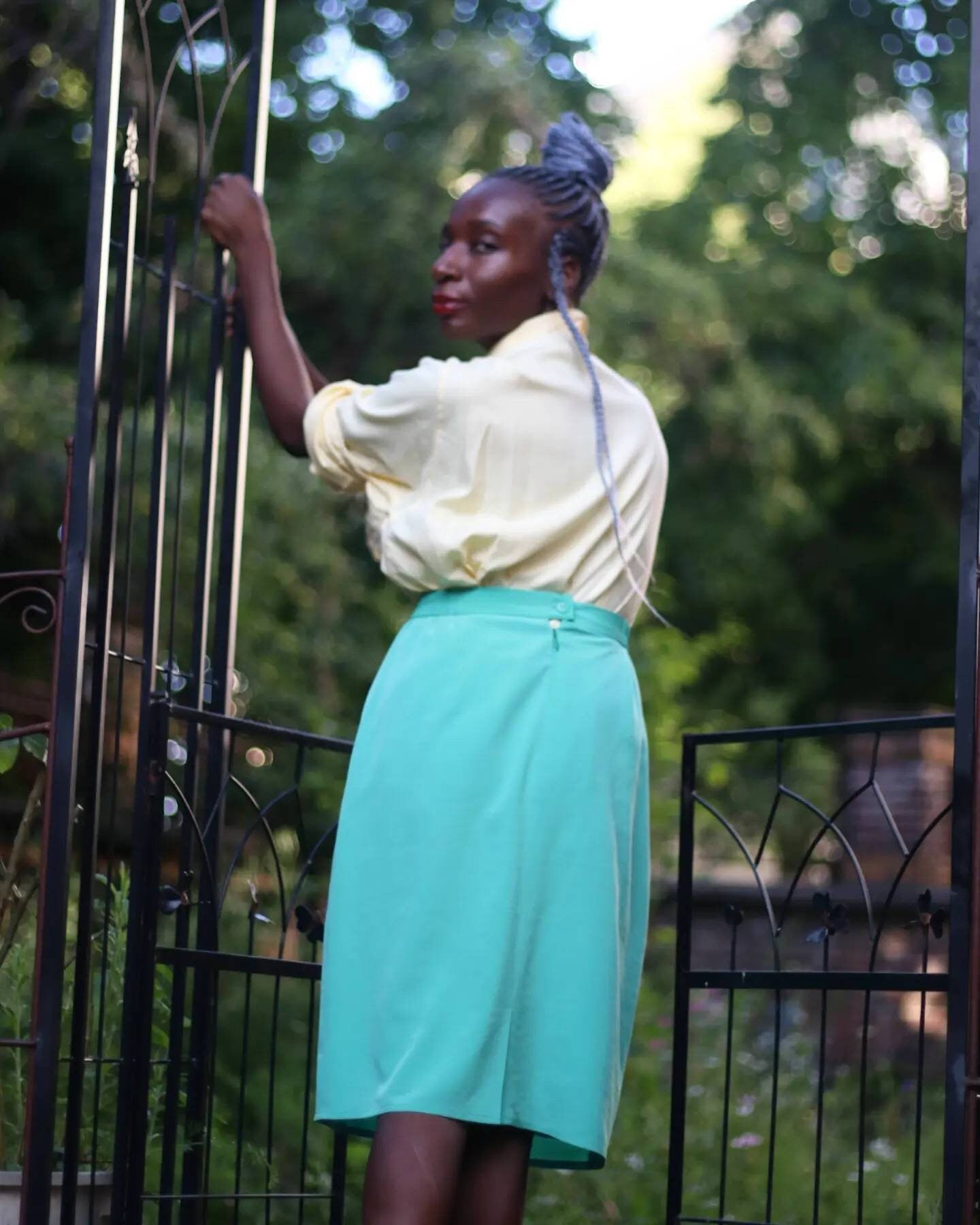 Vintage Frankwalder Green Skirt| Classic bold skirt
