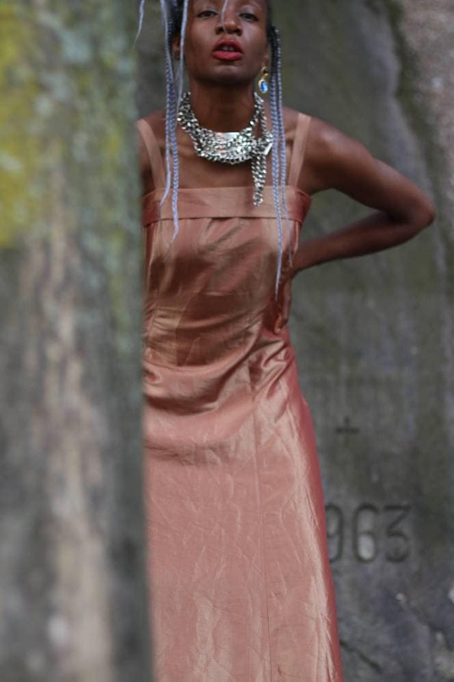90s Metallic Prom Dress| Vintage Spaghetti strap lame optic statement dress