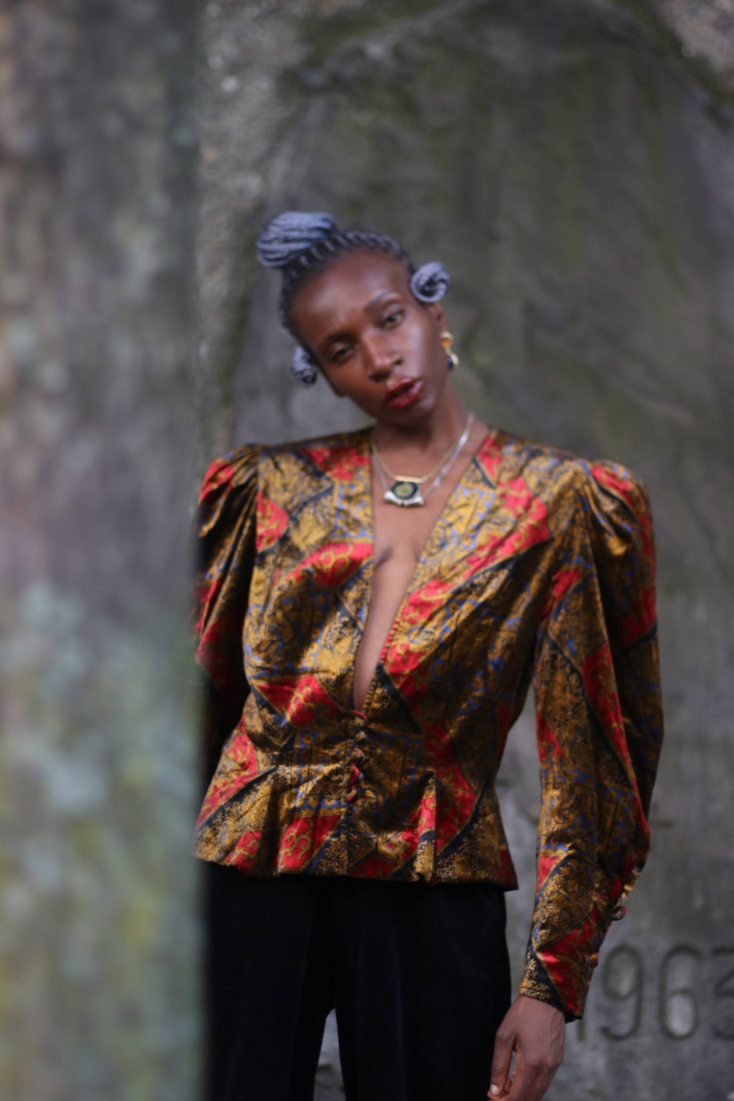 Vintage Dagmar Hauser Opulent Blazer| 80s gold and red glamorous evening blazer