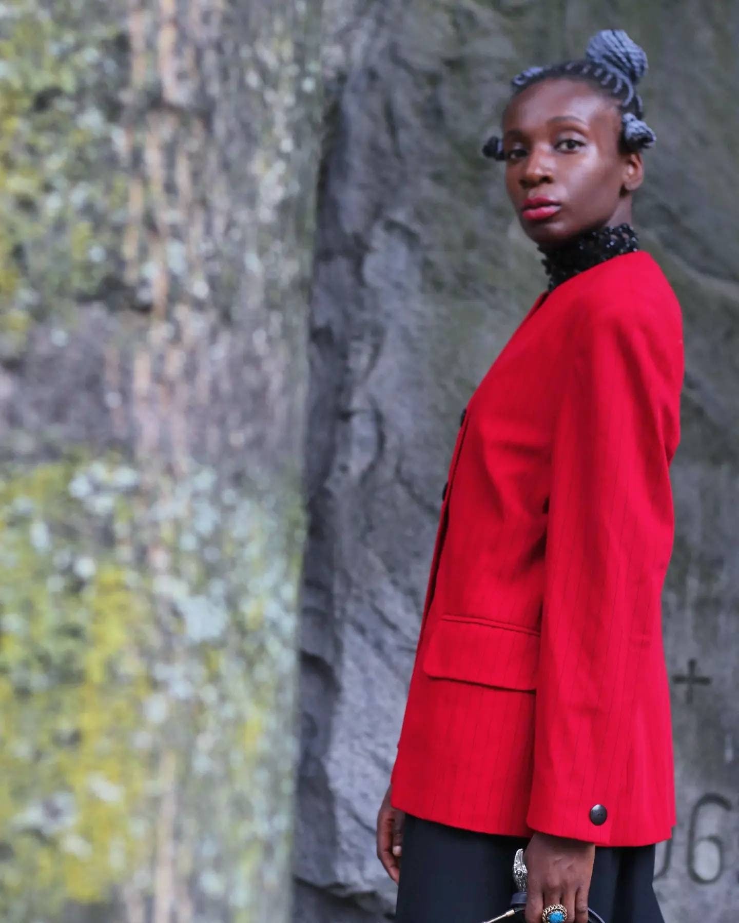 90s Betty Barclays red pinstriped blazer |